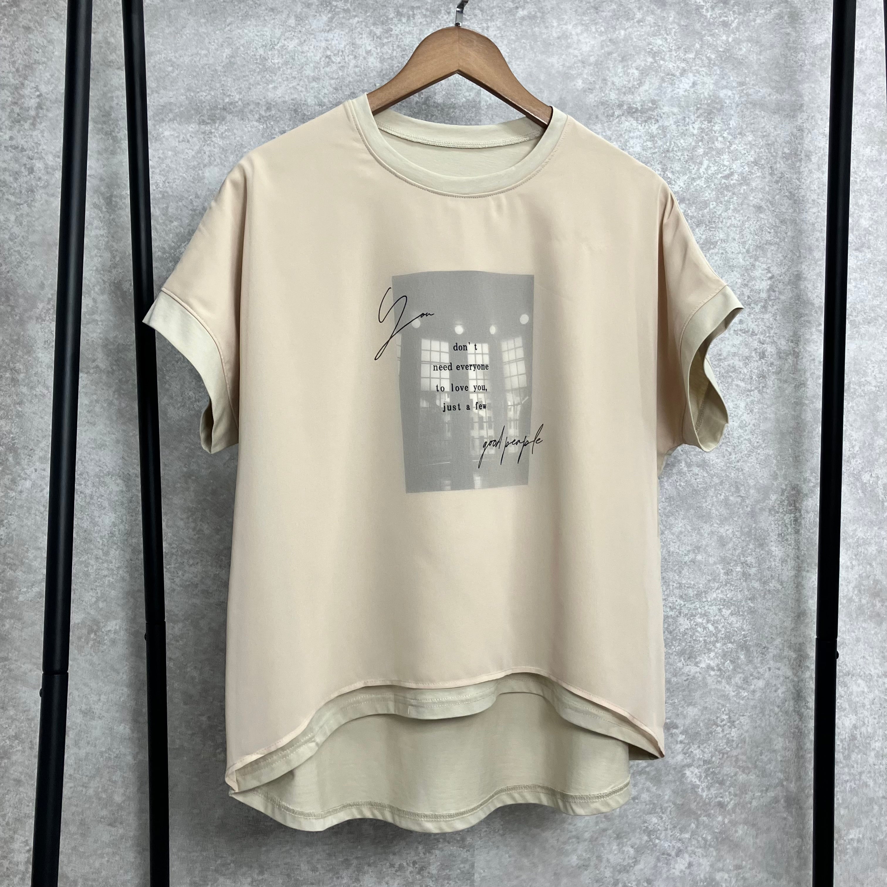 プリントレースTシャツ ベージュ※7/23~29迄に順次発送予定