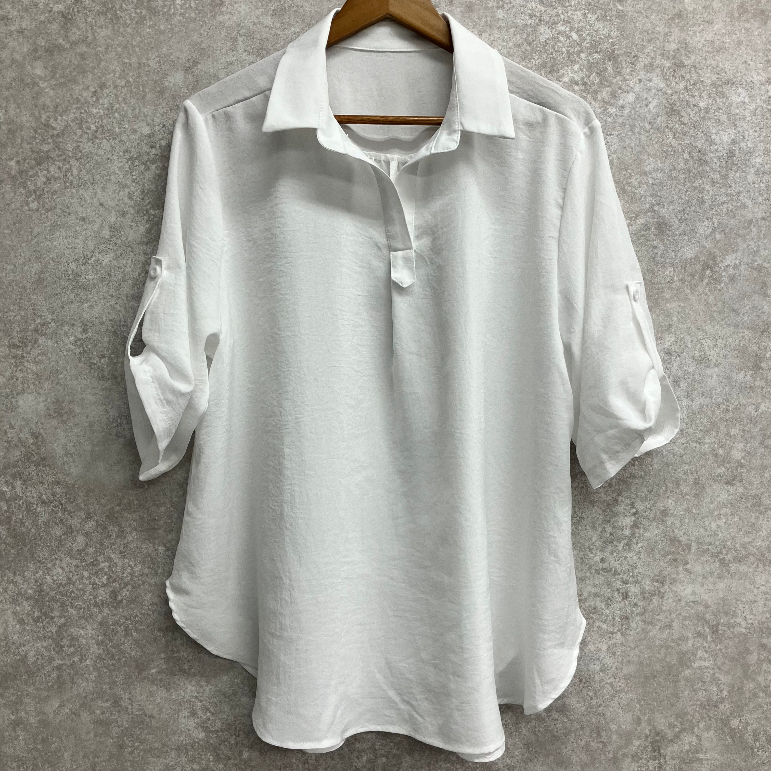 7分丈ゆったりシャツ オフホワイト※7/30~8/5迄に順次発送予定