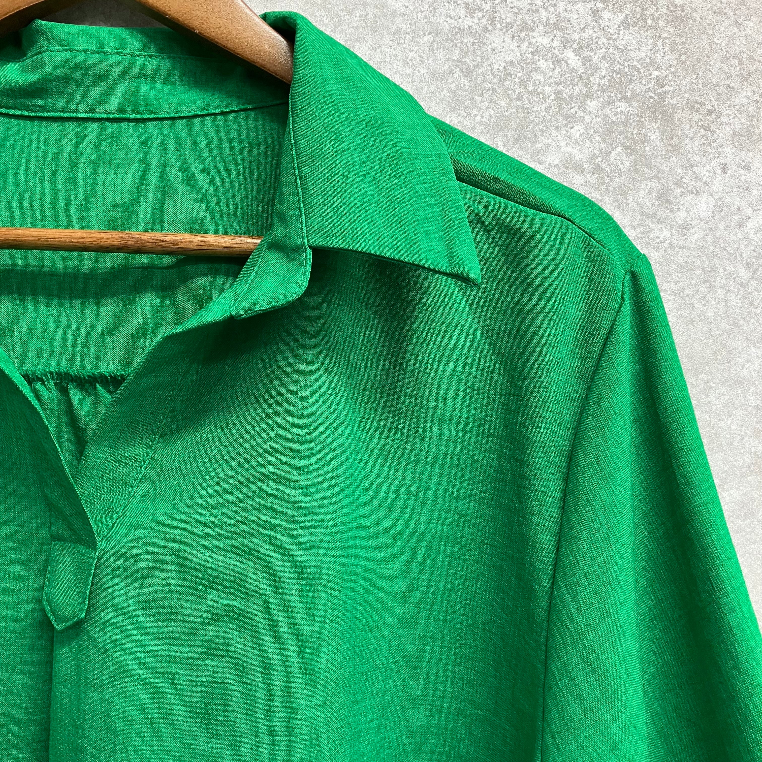 7分丈ゆったりシャツ グリーン※7/30~8/5迄に順次発送予定