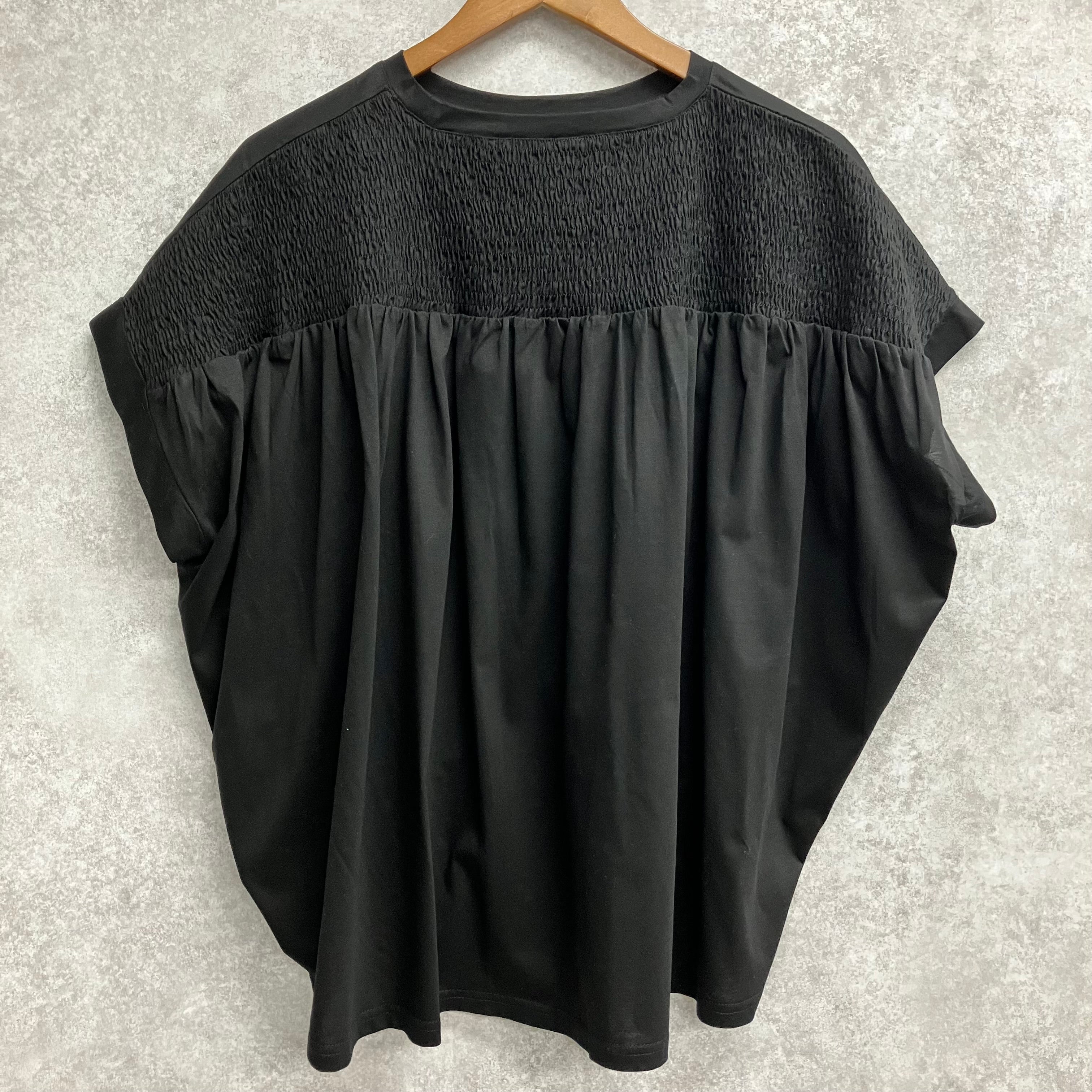 切替シャーリングトップス ブラック※5/21~27迄に順次発送予定