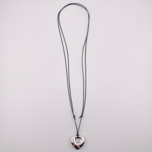 ぷっくりハートモチーフネックレス シルバー ※4/1迄に順次発送予定