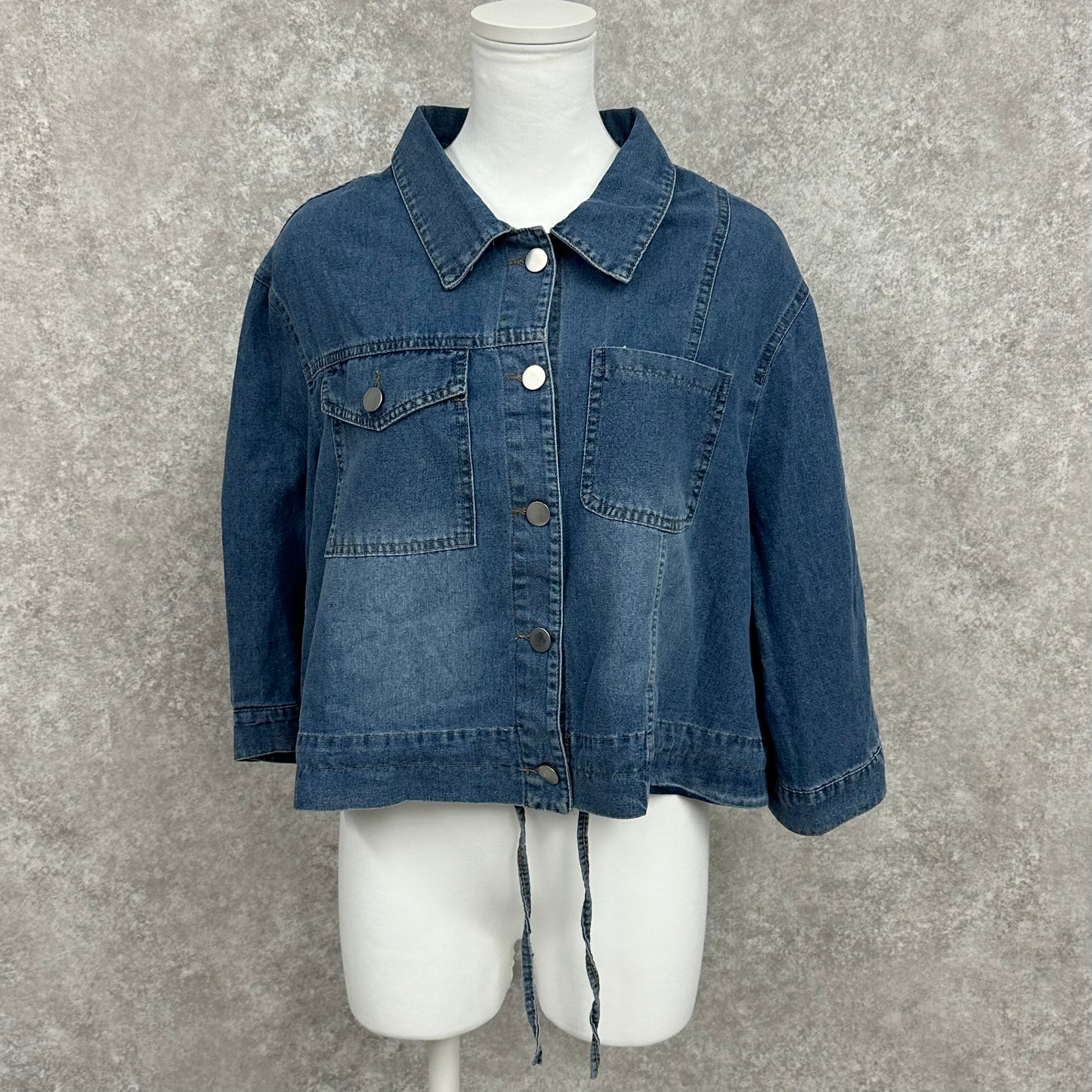 ポケットデザインデニムジャケット ブルー※4/1迄に順次発送予定