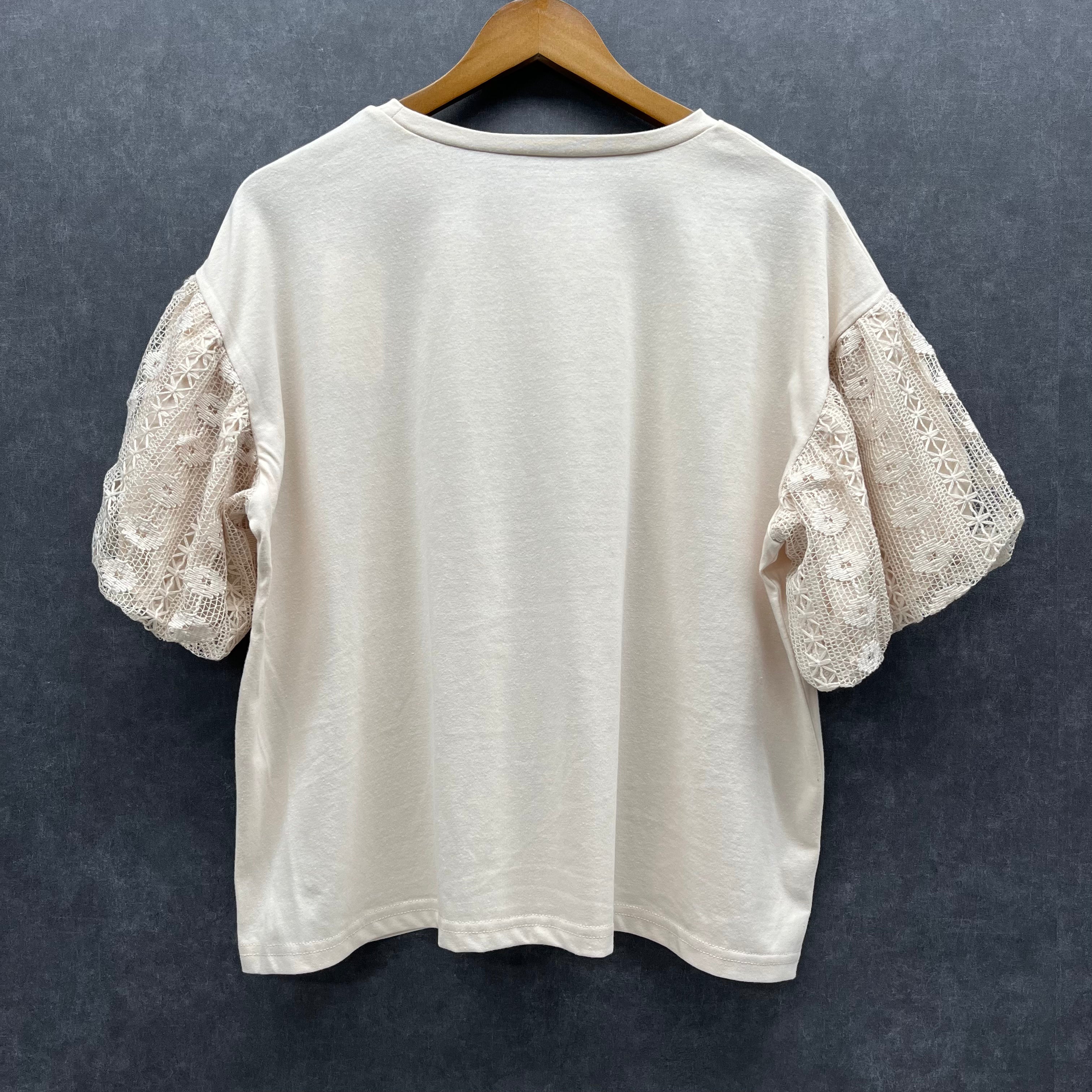 ガーリーレースTシャツ アイボリー※3/18迄に順次発送予定