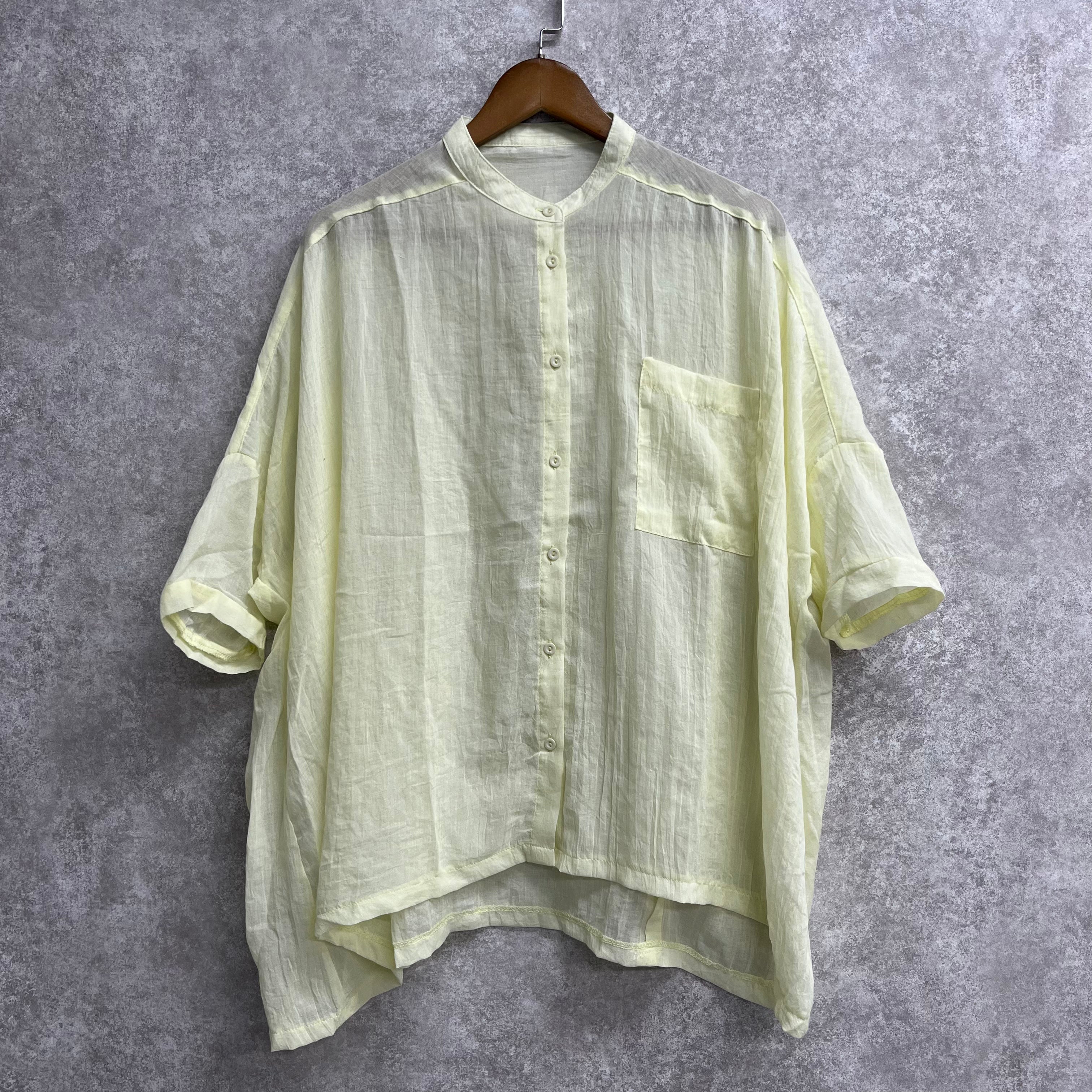 ワッシャー加工ドルマンシャツ イエロー ※5/28~6/3迄に順次発送予定