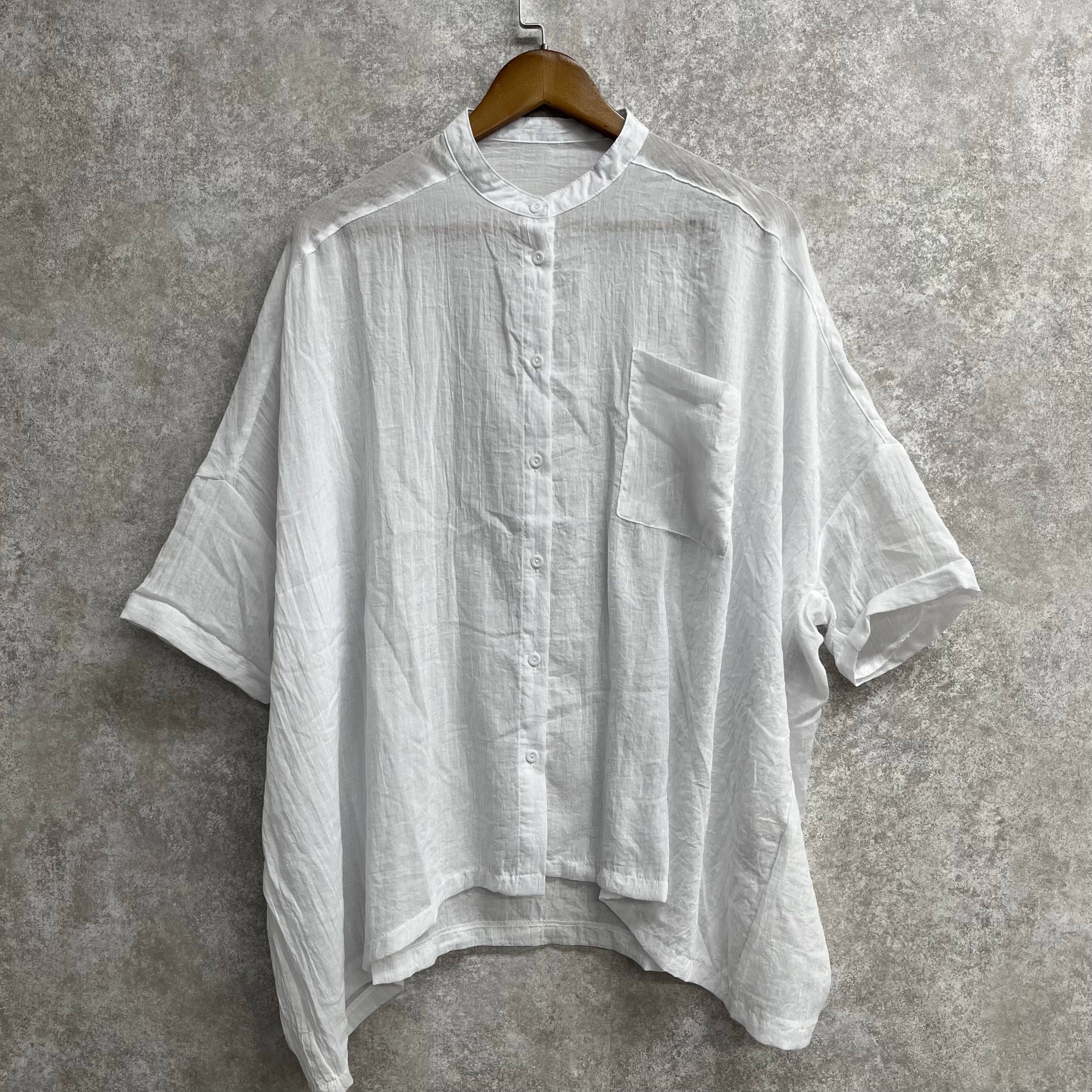 ワッシャー加工ドルマンシャツ ホワイト※4/16~22迄に順次発送予定