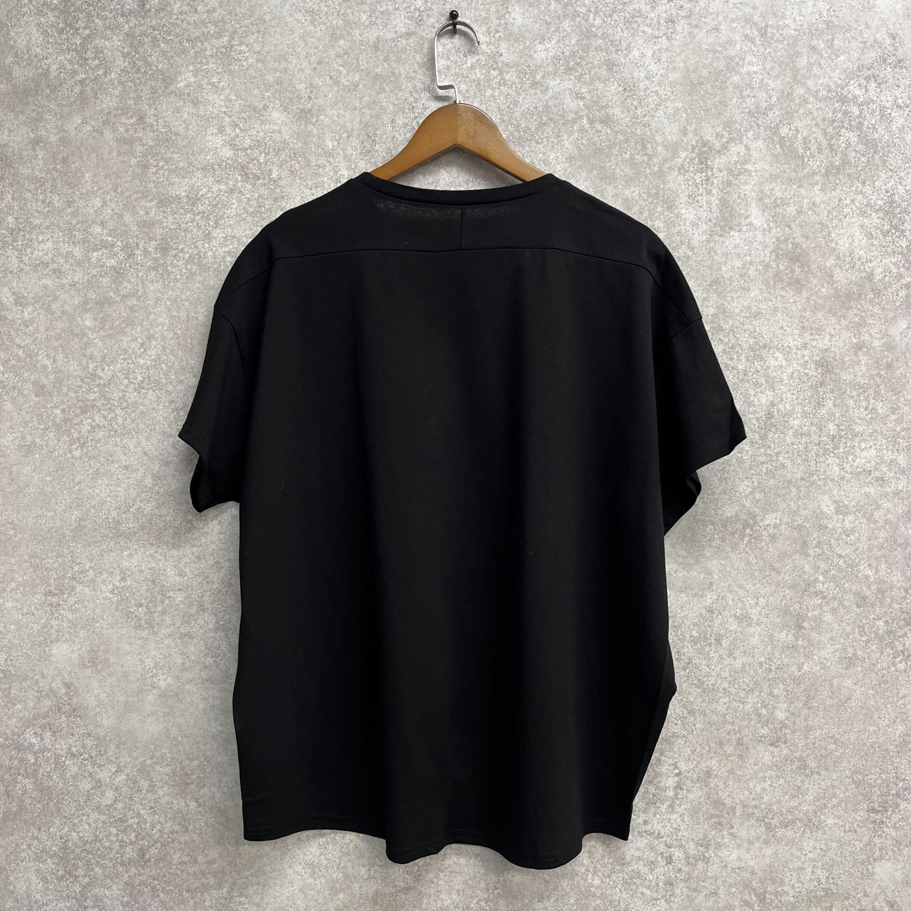 フラワーグラフィックポンチョTシャツ ブラック※4/23~29までに順次配送予定