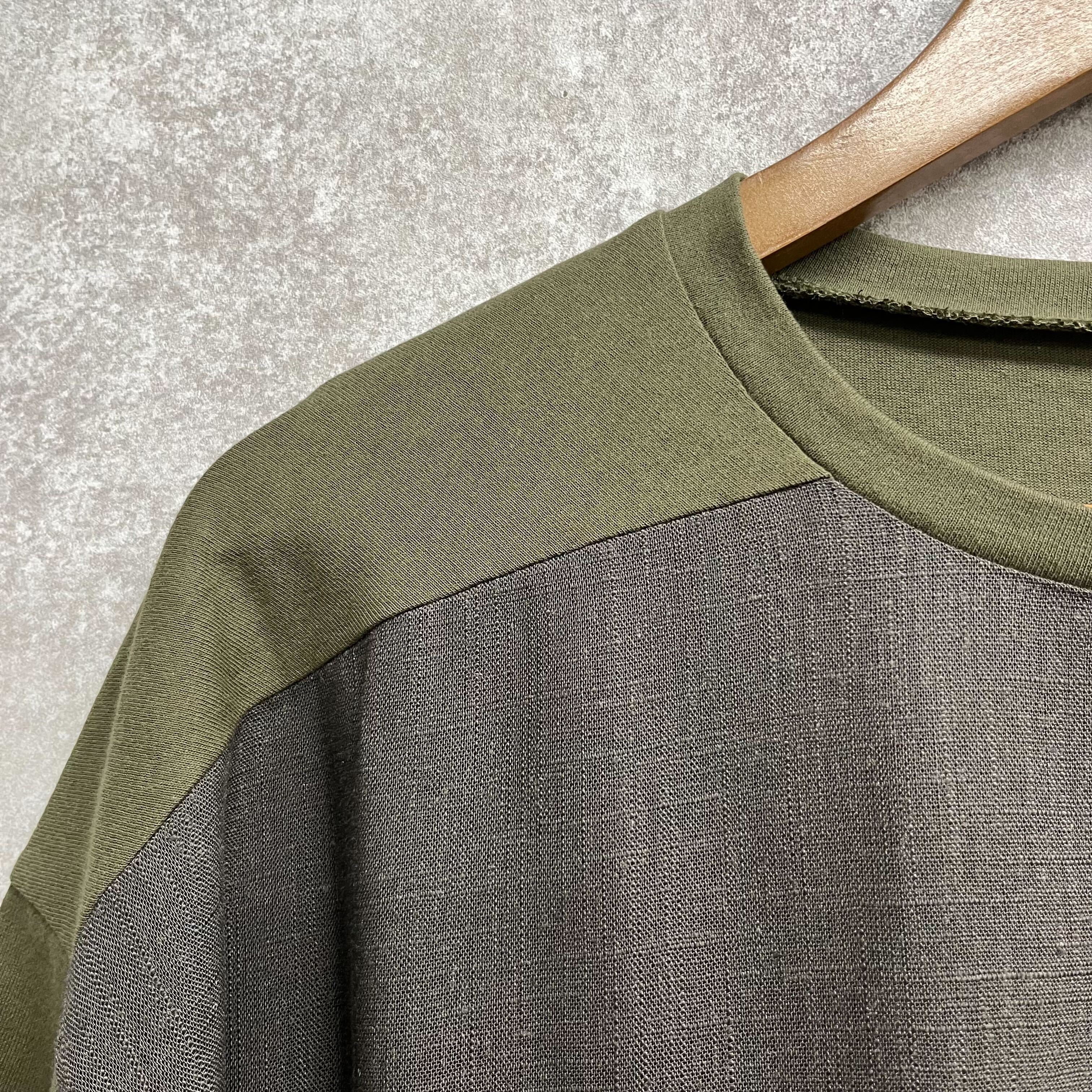 フラワーグラフィックポンチョTシャツ カーキ※4/8迄に順次発送予定