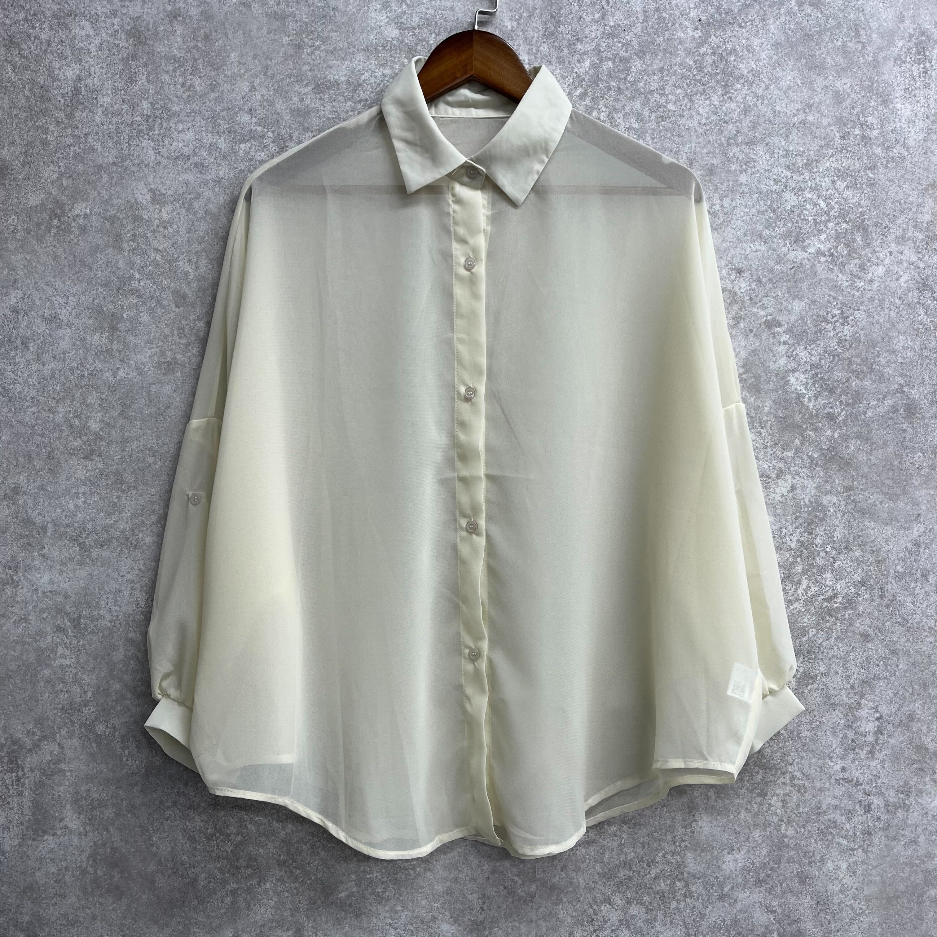 長袖シアーシャツ イエロー※7/16~22迄に順次発送予定