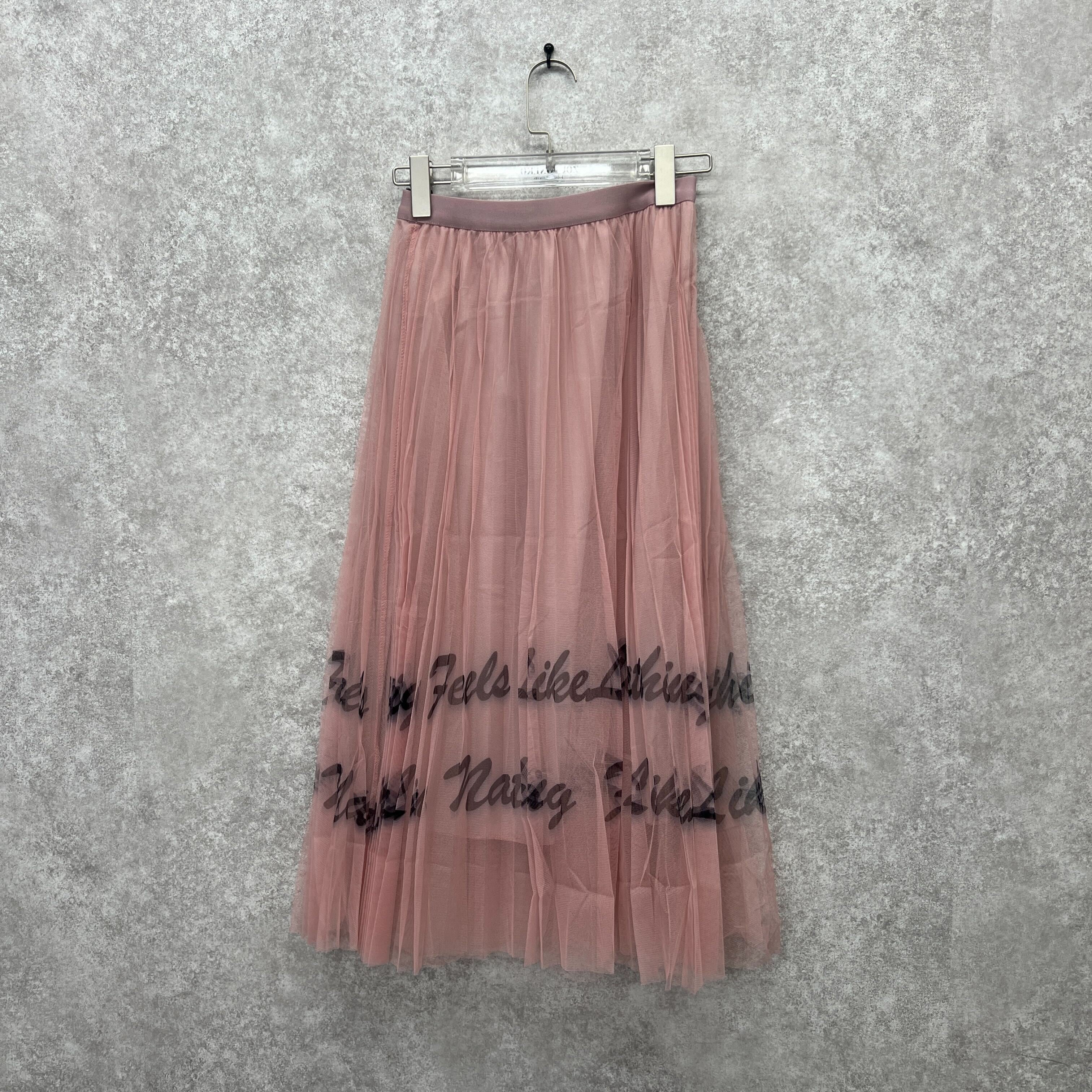 英字 ロングレーススカート ピンク ※10/7迄に順次発送予定