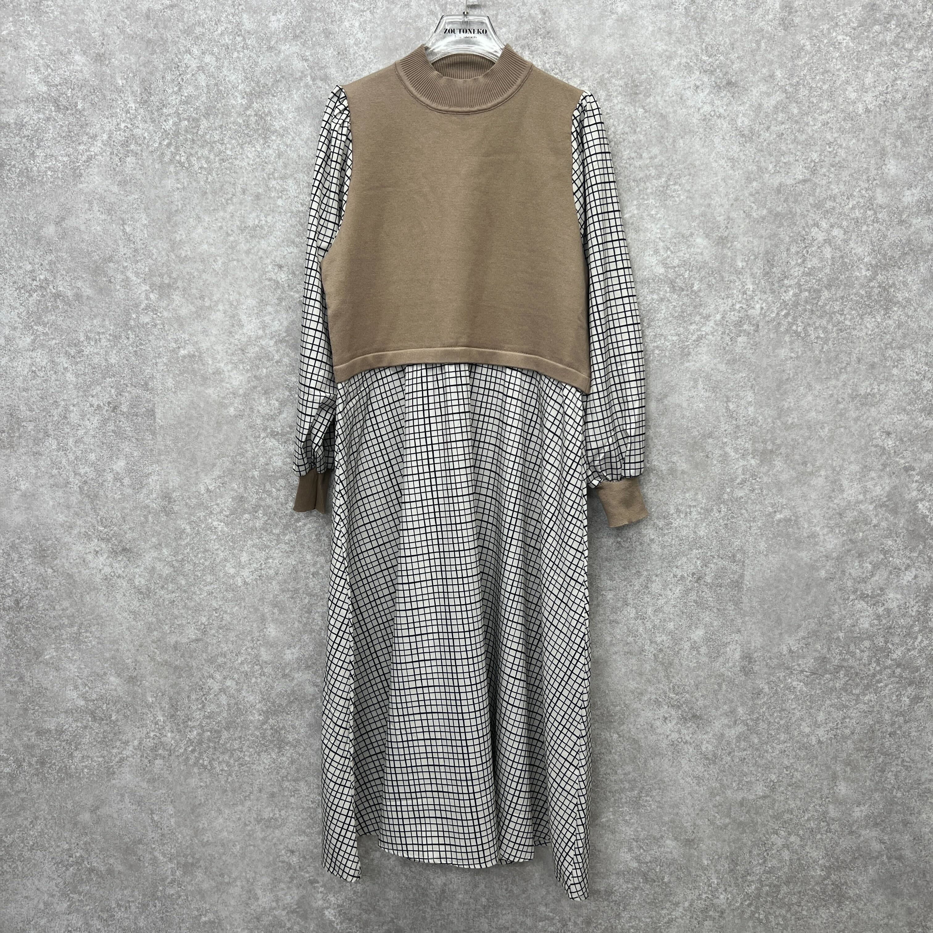 ドッキングワンピース ベージュ ※10/7迄に順次発送予定