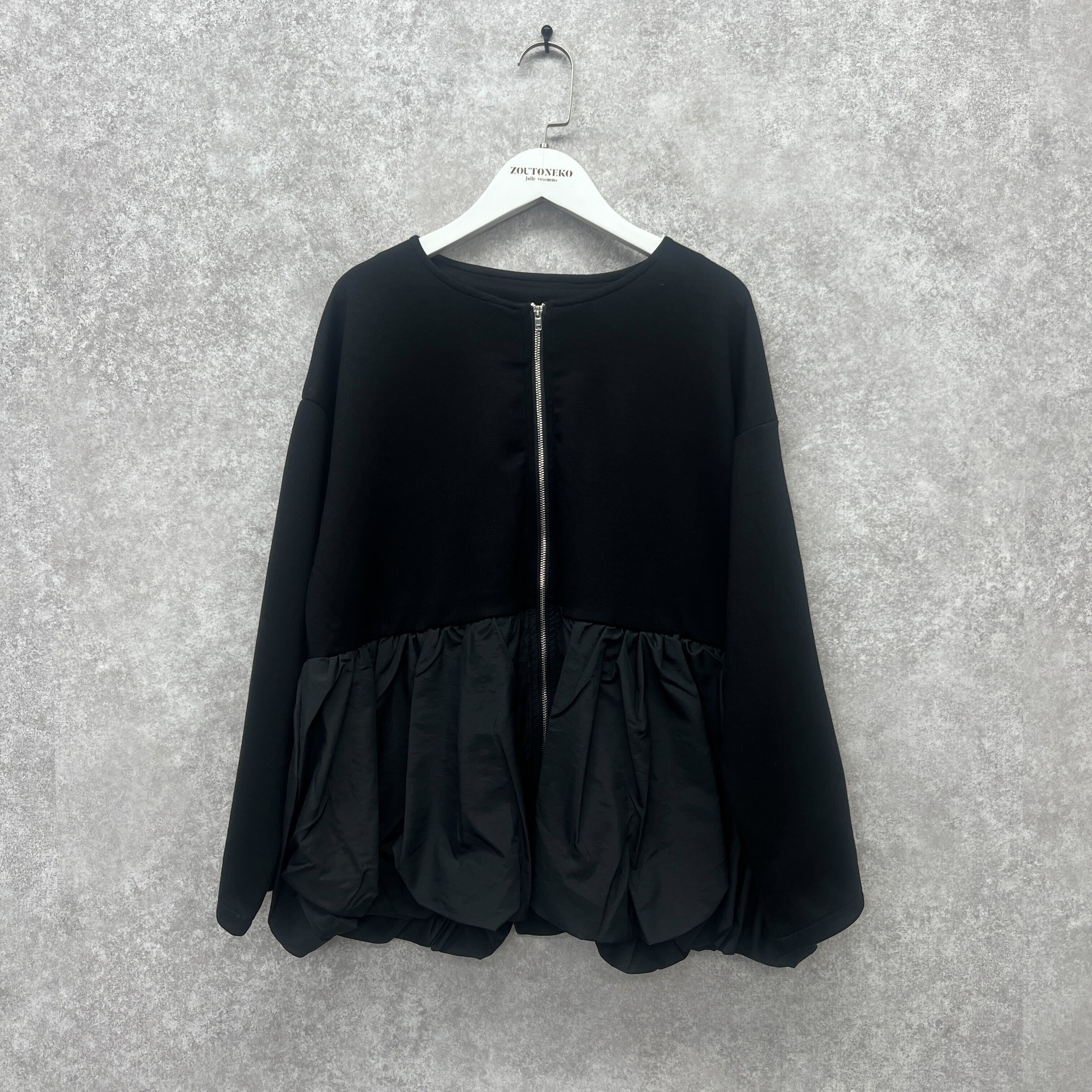 フレアジッパーチュニック ブラック ※10/15迄に順次発送予定