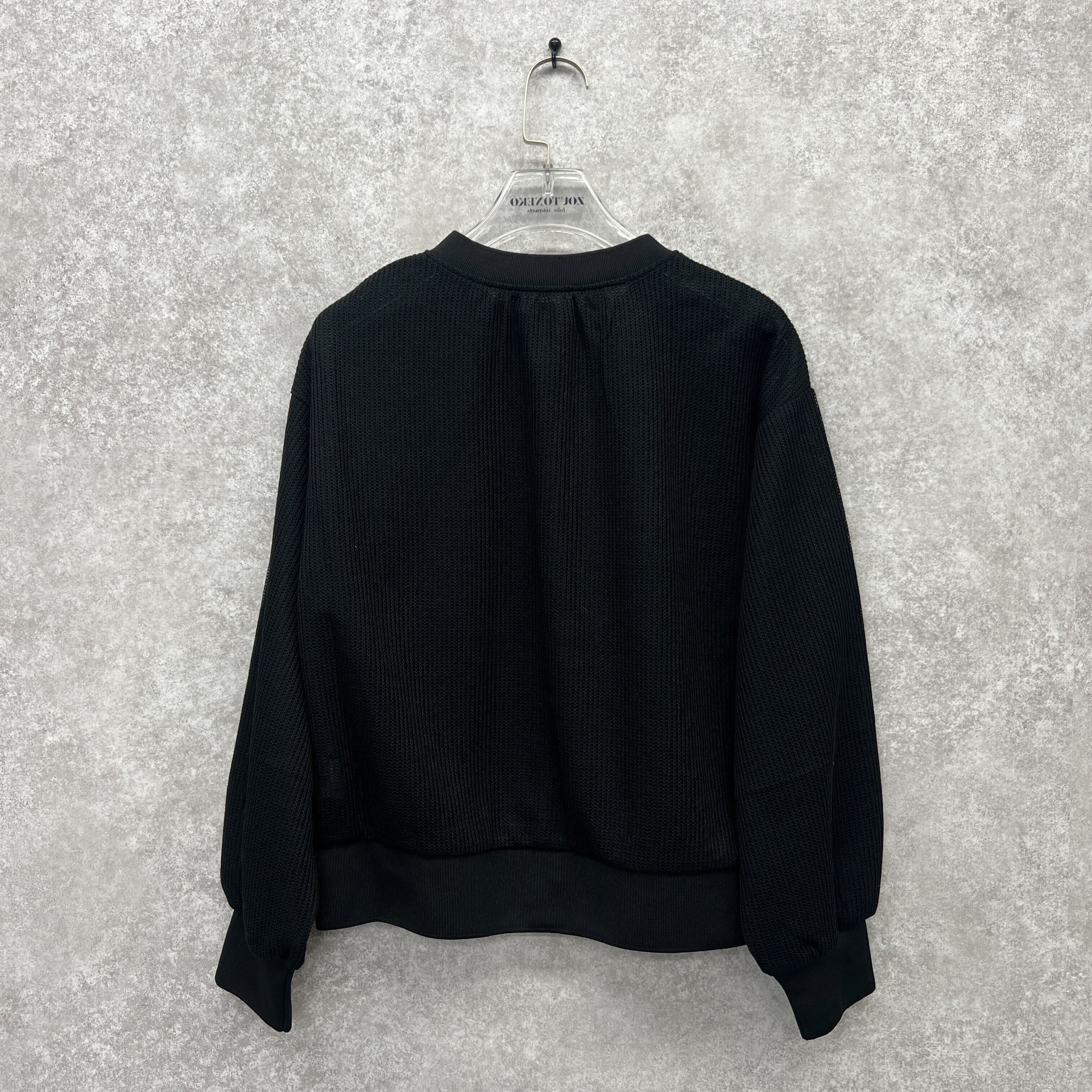 ワッフルブルゾンカーディガン ブラック ※10/15迄に順次発送予定