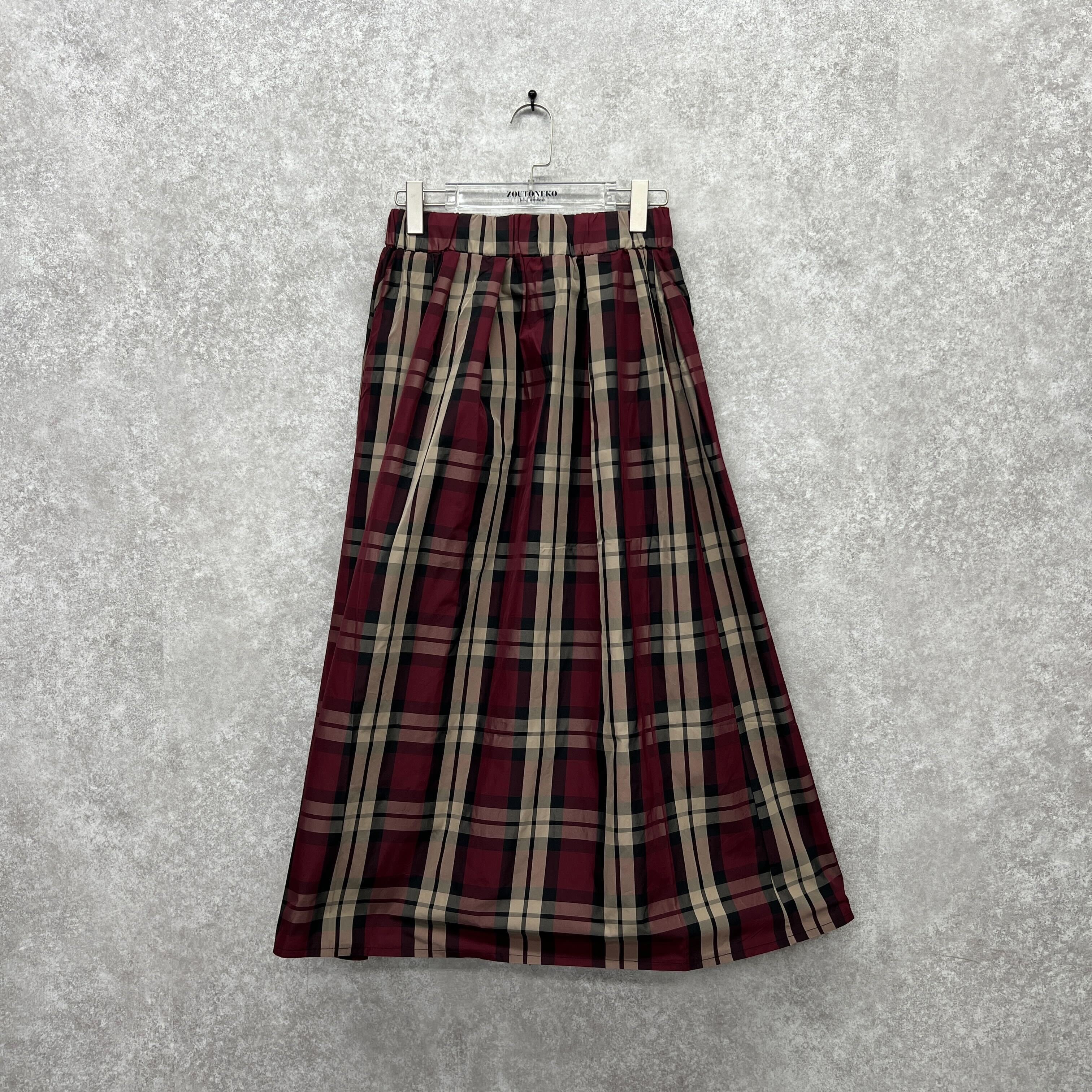 ロングスカート チェック レッド ※10/7迄に順次発送予定