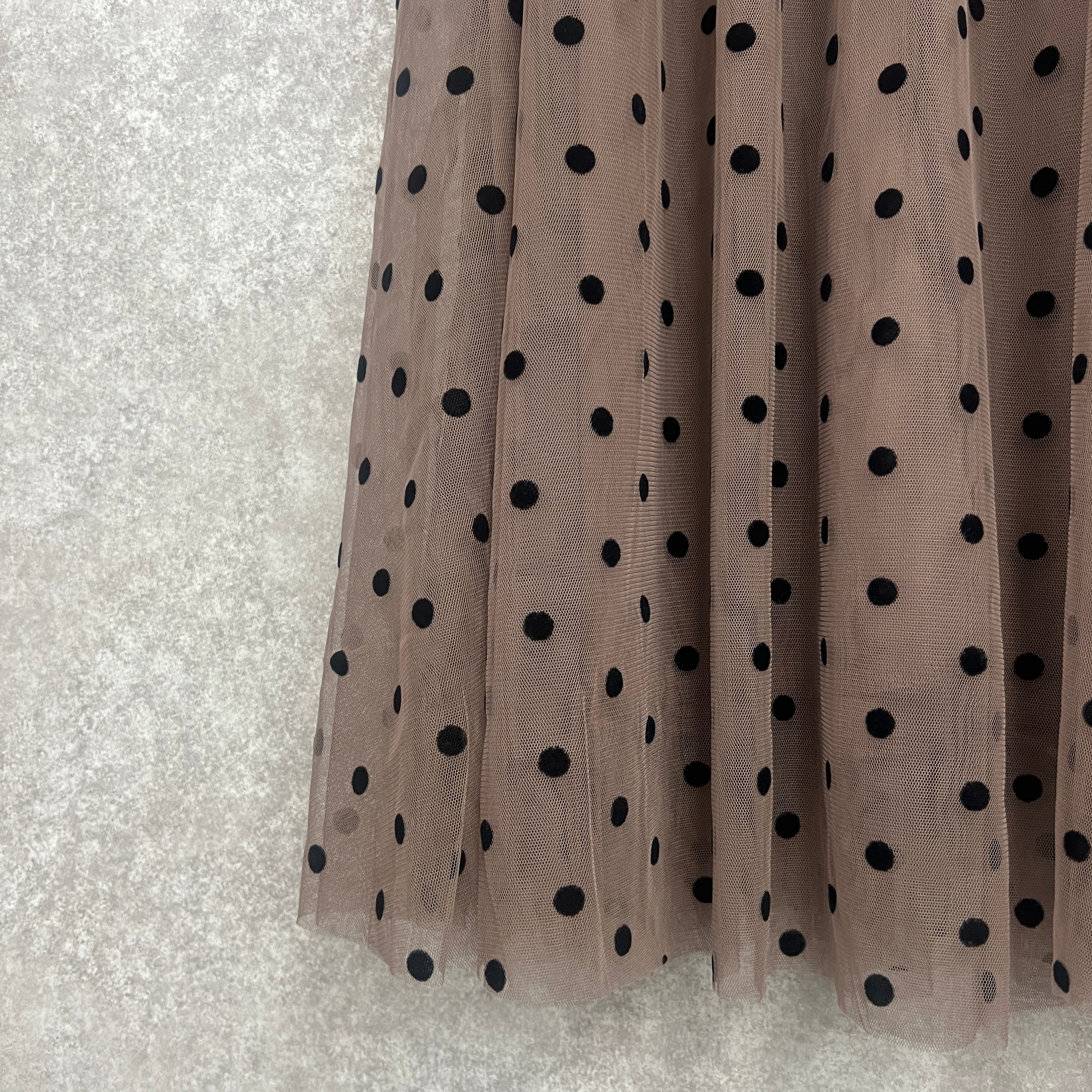 ドットチュールスカート ピンクベージュ※10/21迄に順次発送予定