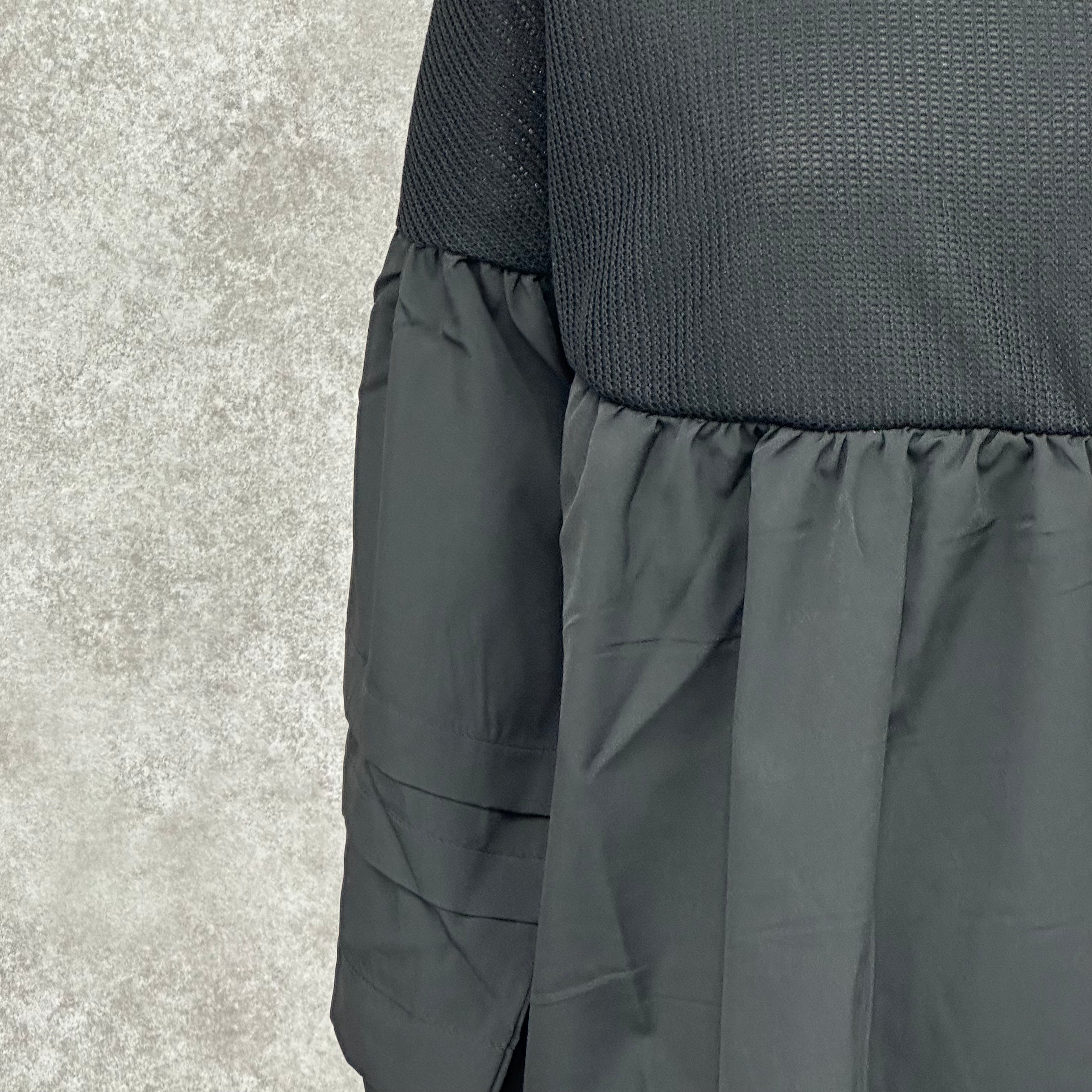 【在庫5点以下】異素材ドッキング長袖トップス ブラック※4/15迄に順次発送予定