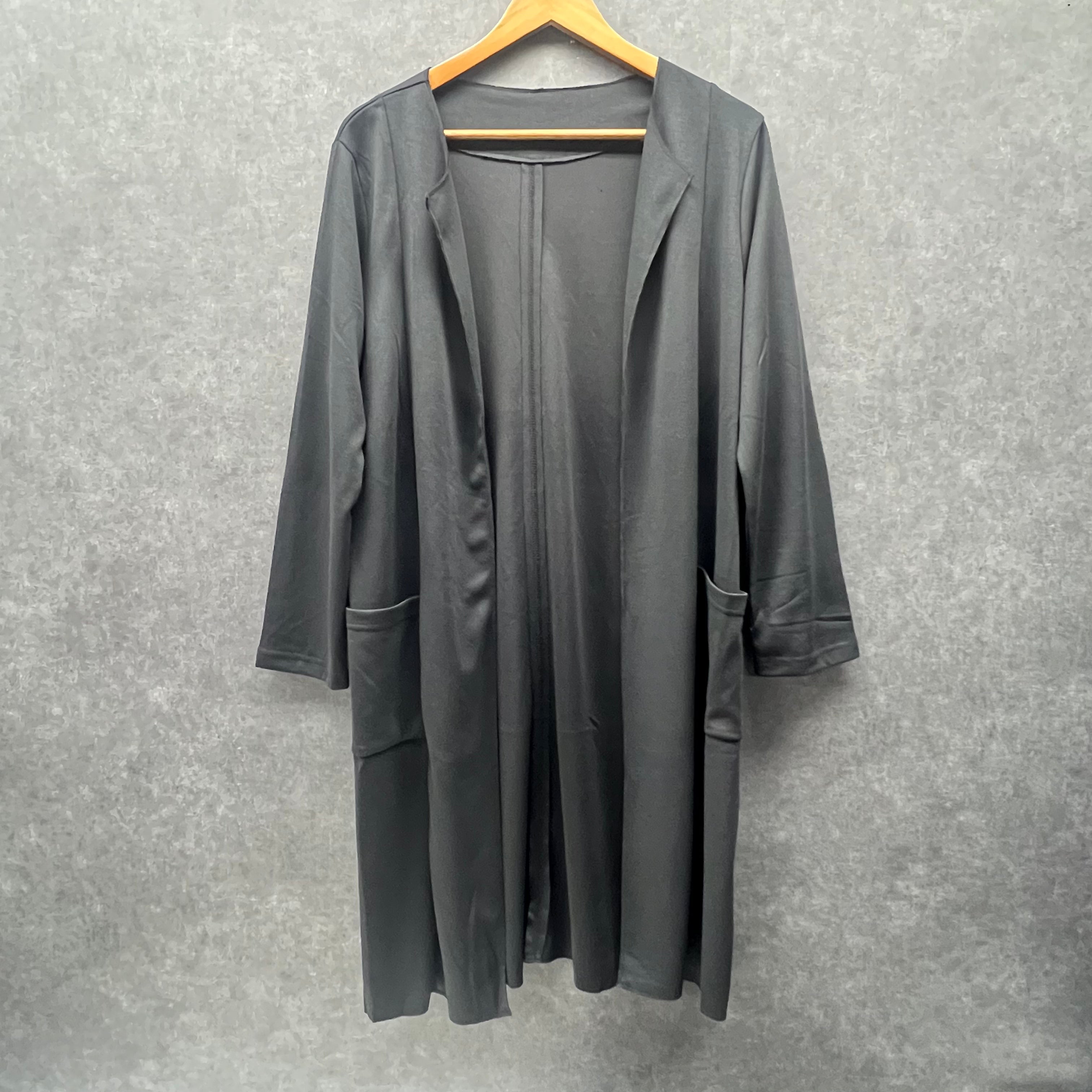 ポケット付ロングカーディガン ブラック※4/23~29までに順次配送予定