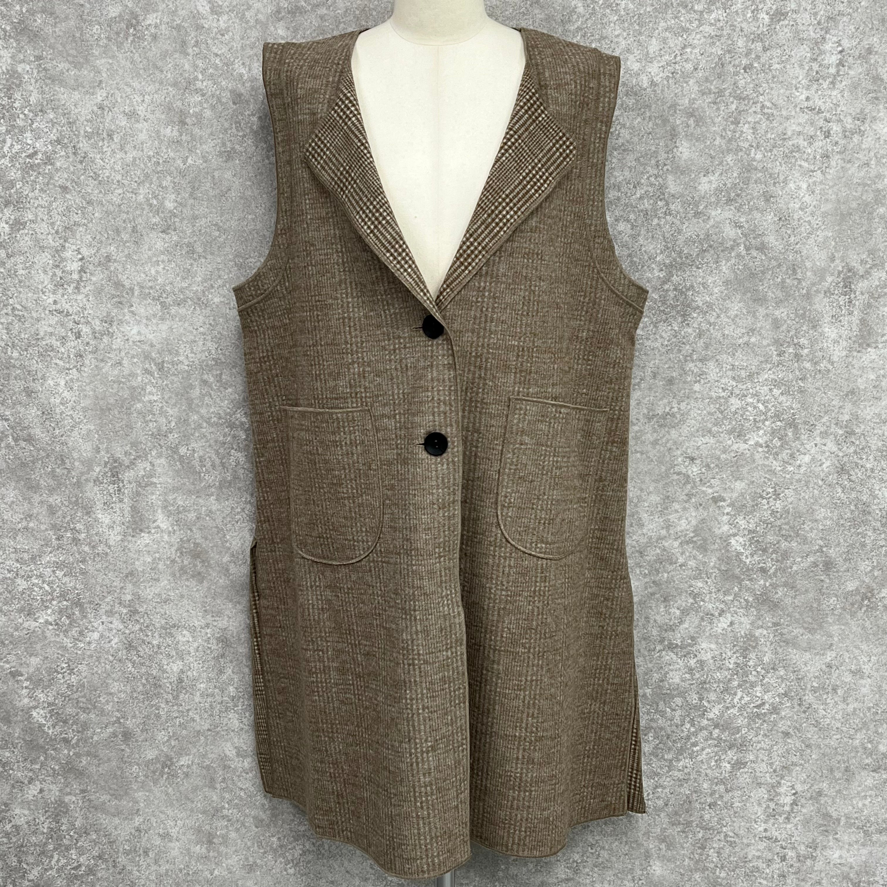 【369】ツィード風ロングジレ ベージュ ※10/7迄に順次発送予定