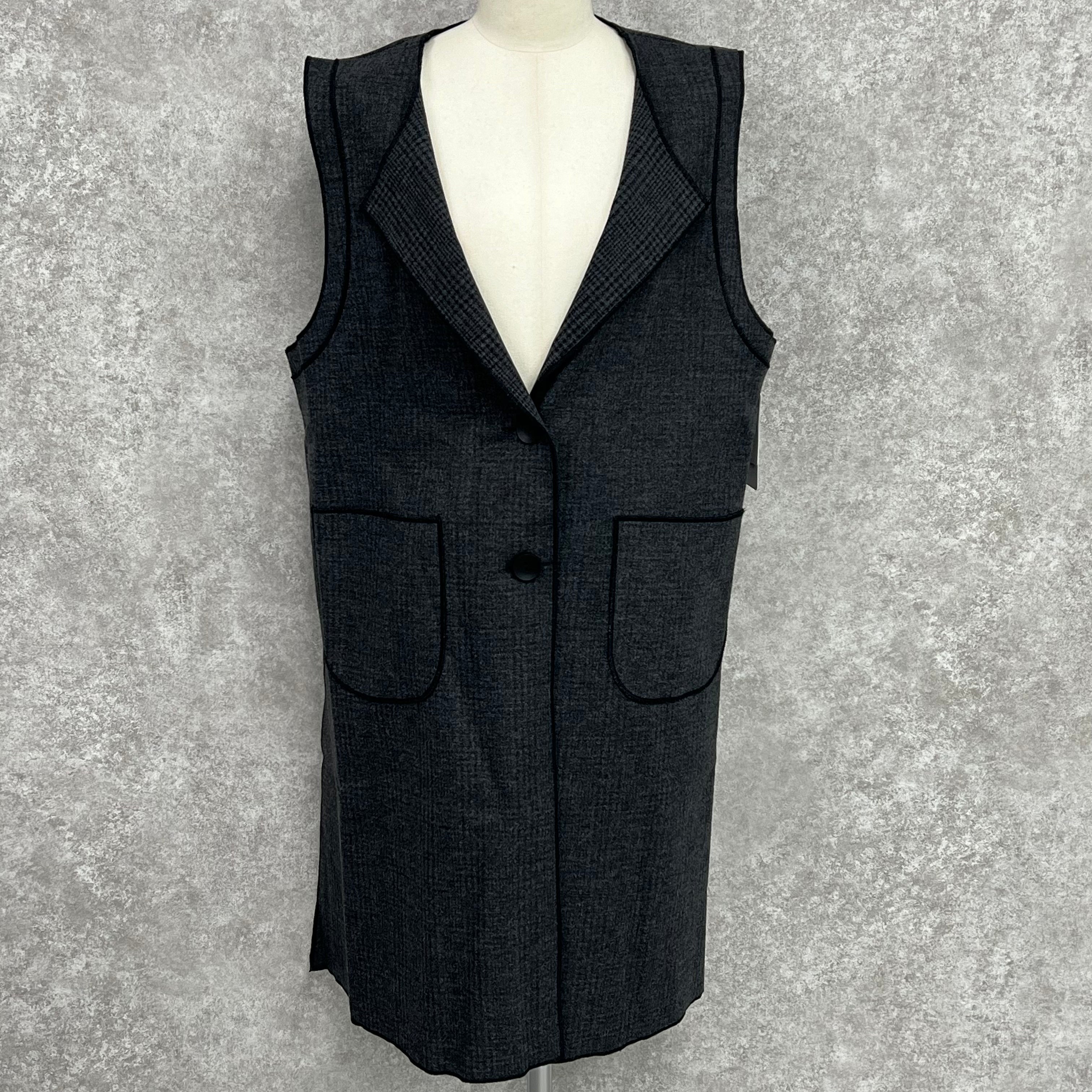 【369】ツィード風ロングジレ グレー ※10/7迄に順次発送予定