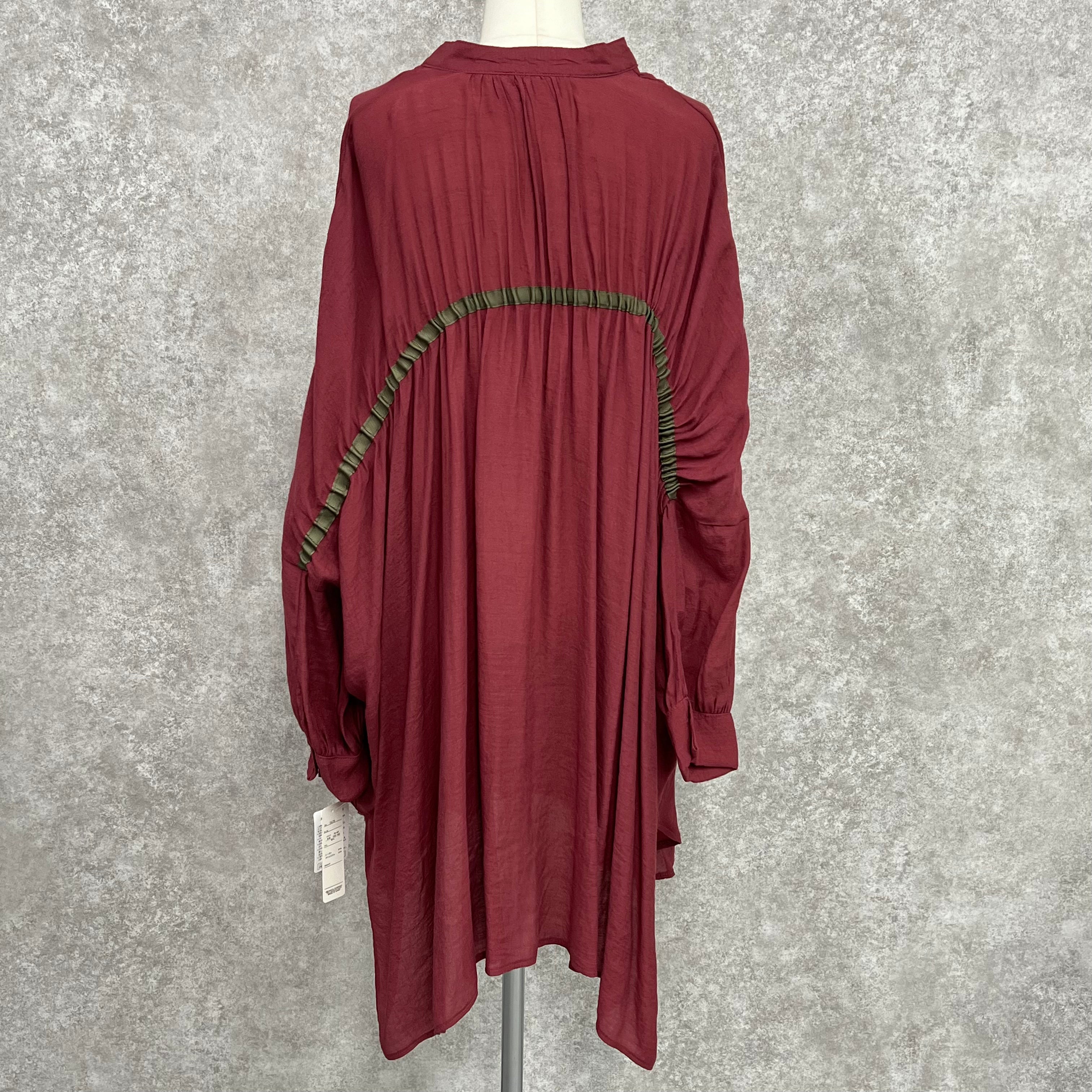 【369】ロングドルマンスリーブシャツ レッド ※10/7迄に順次発送予定