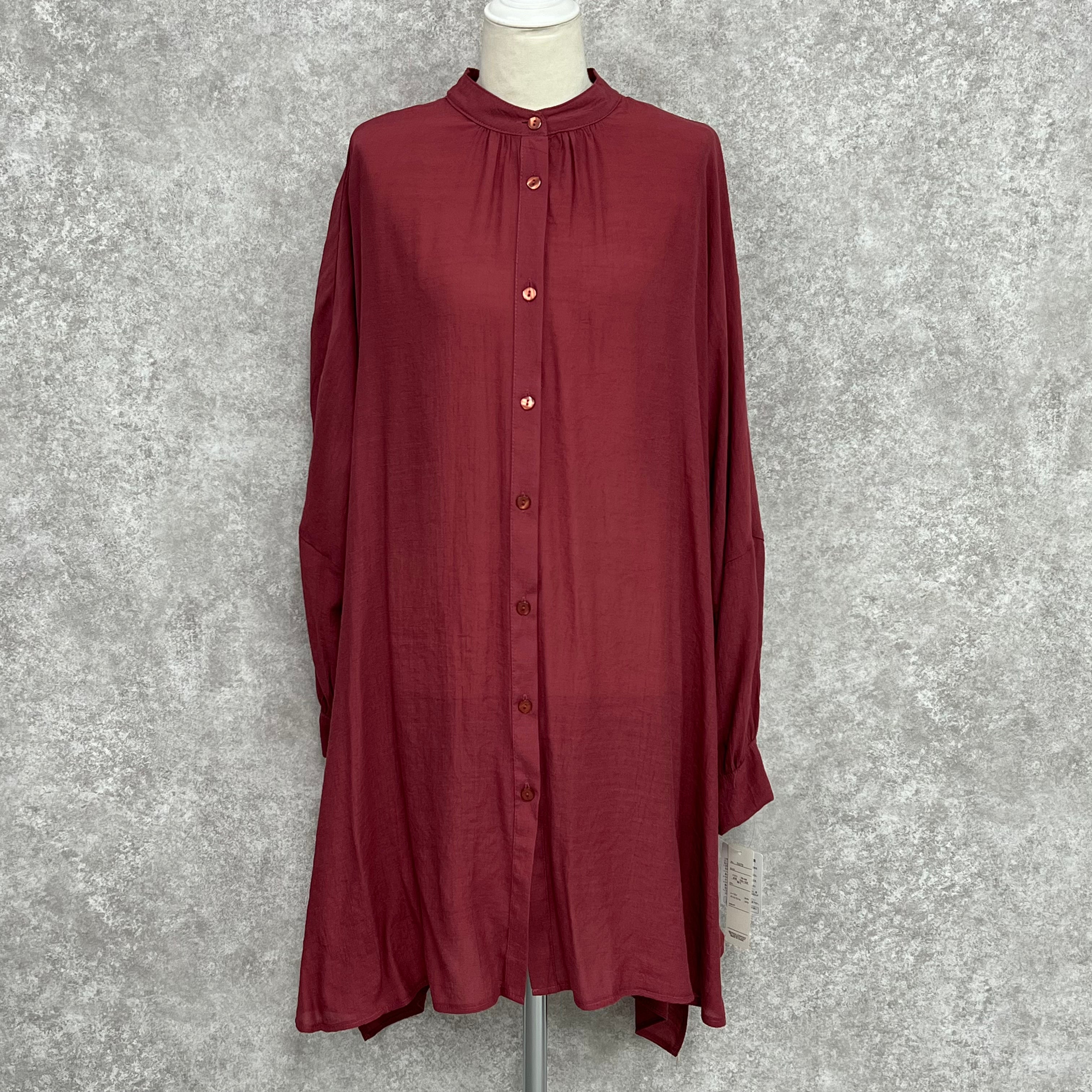 【369】ロングドルマンスリーブシャツ レッド ※10/7迄に順次発送予定