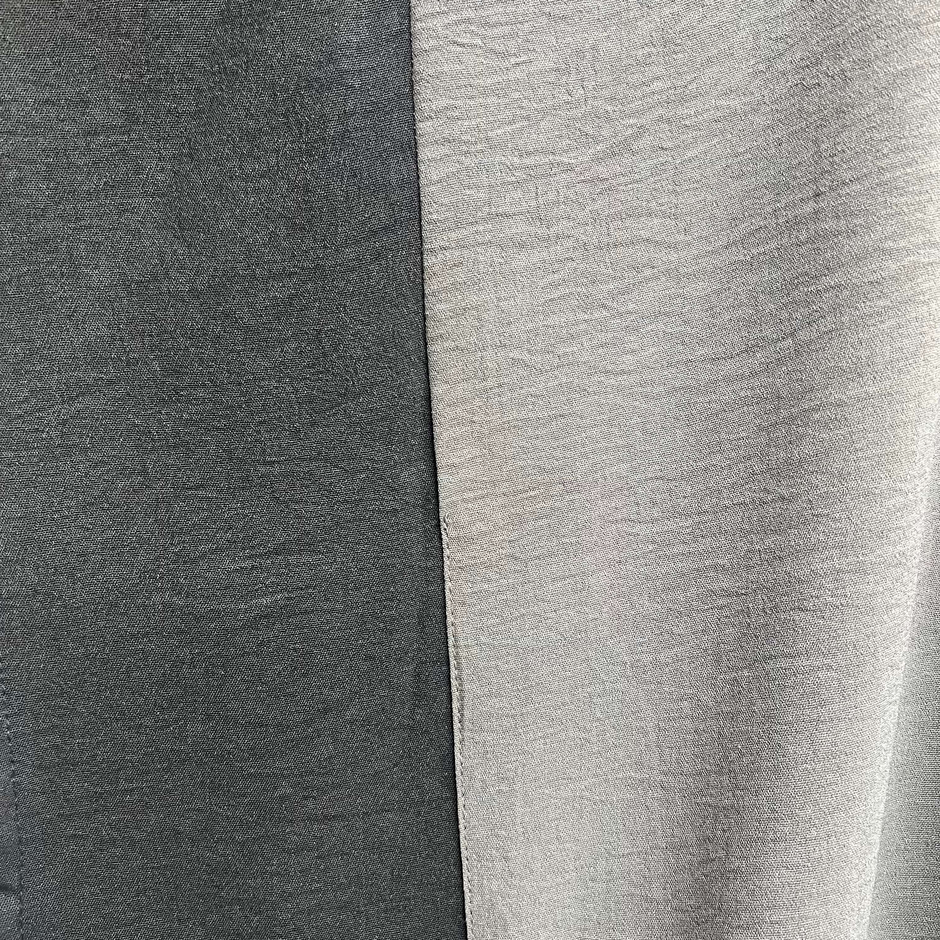 ロング丈配色ワッシャーポンチョ グレー ※4/30~5/6までに順次配送予定