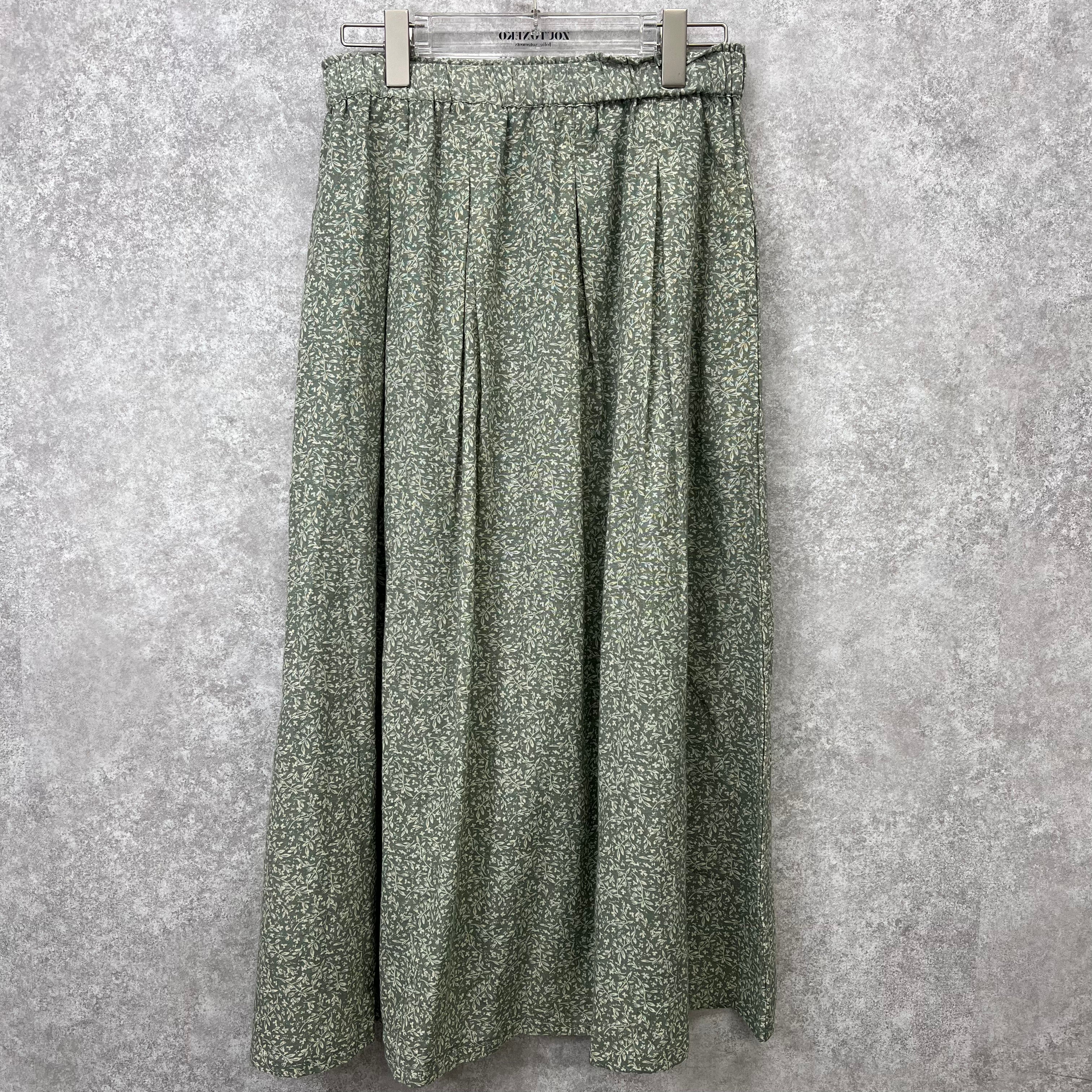 リネンフレアスカート ライトグリーン ※10/15迄に順次発送予定