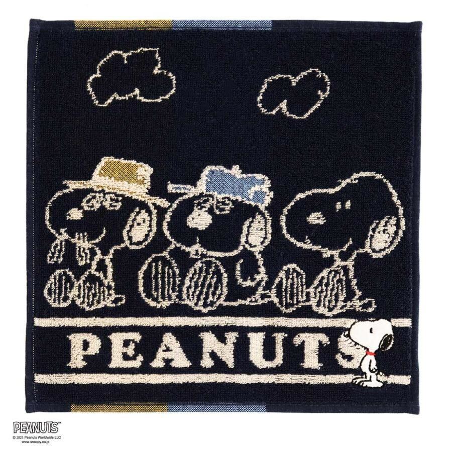 【HT0066】スヌーピー日向ぼっこハンドタオル ネイビー ※5/23~24順次発送予定