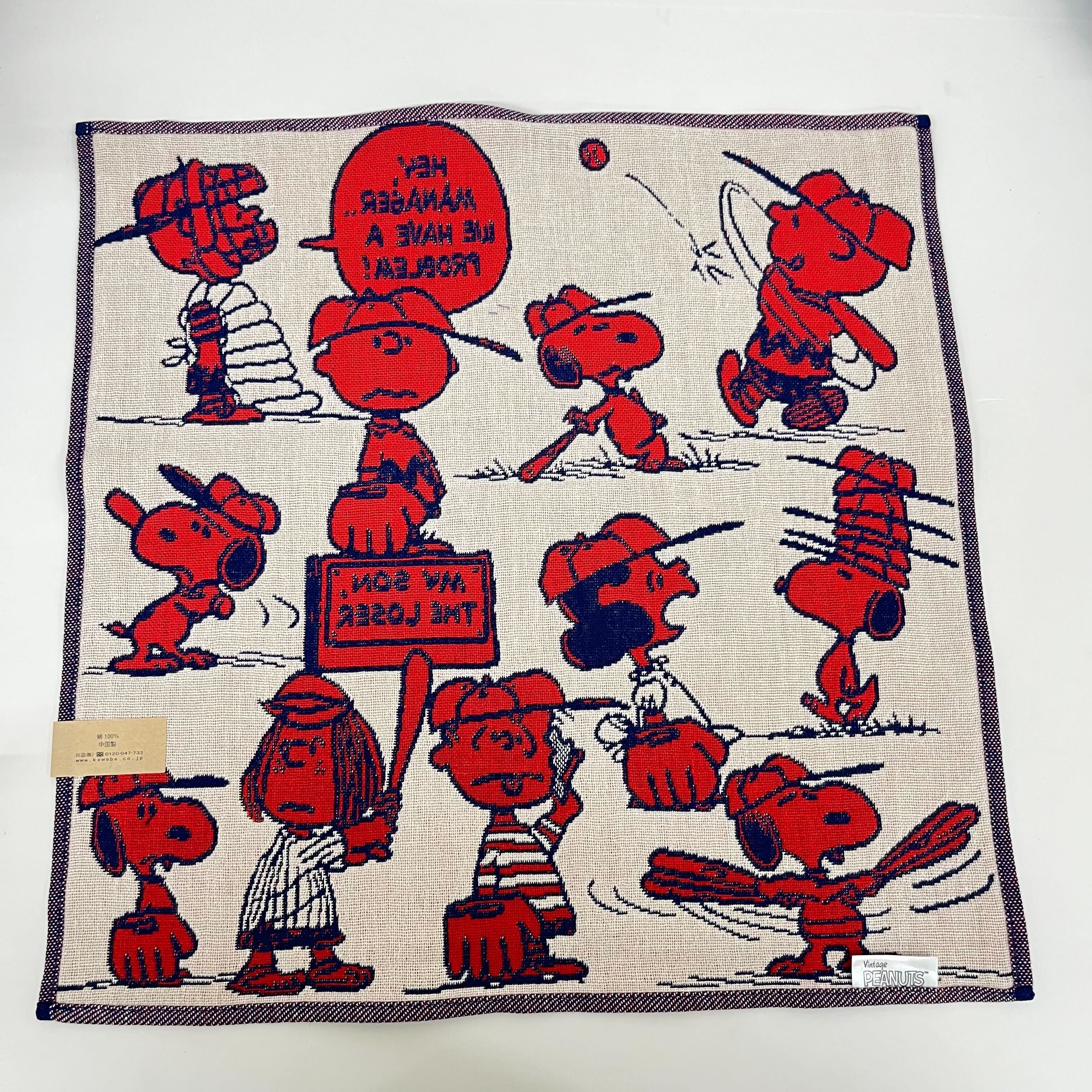 【HT0085】スヌーピー漫画ハンドタオル ベージュ×ネイビー ※8/6~8/13順次発送予定