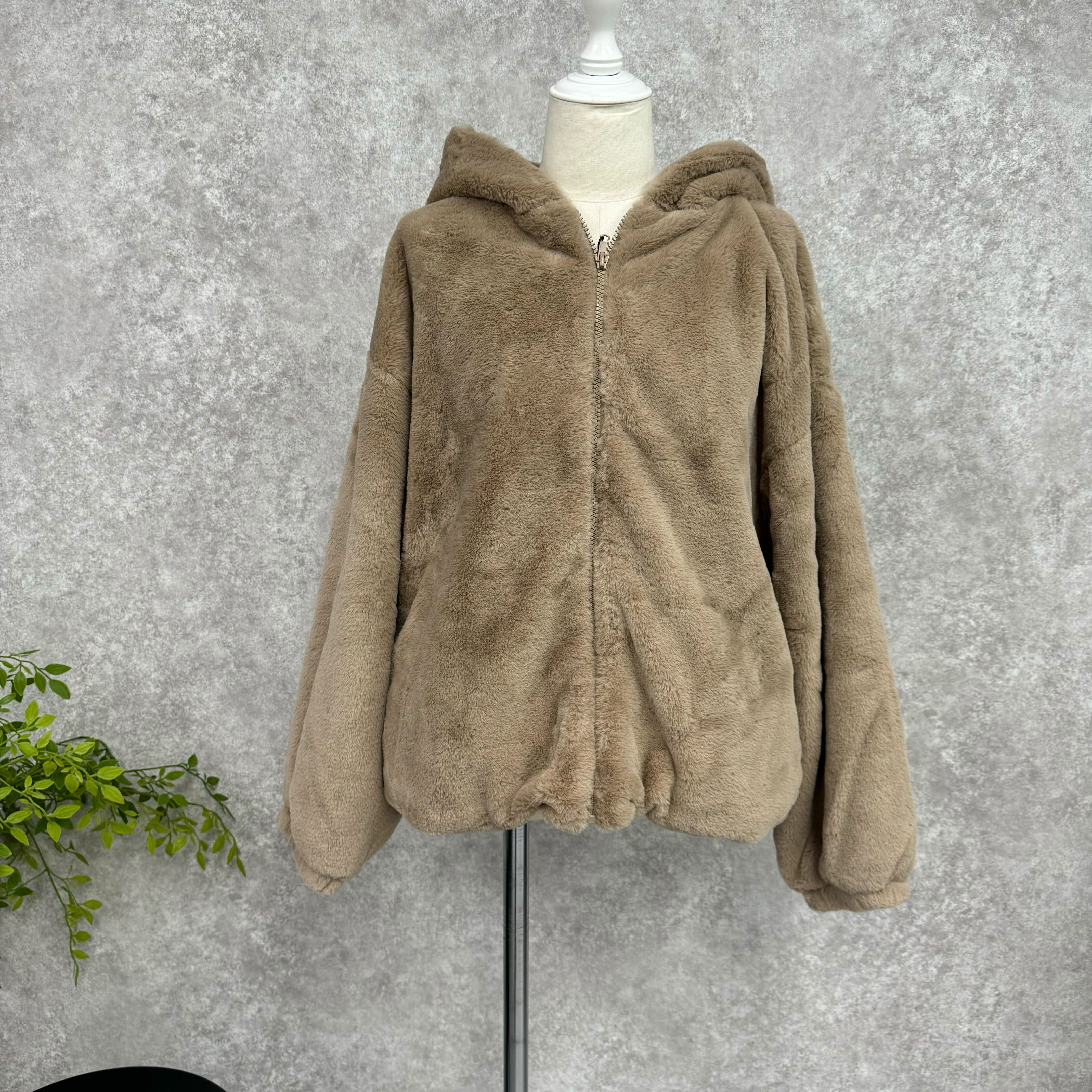 もこもこパーカー ベージュ ※10/15迄に順次発送予定