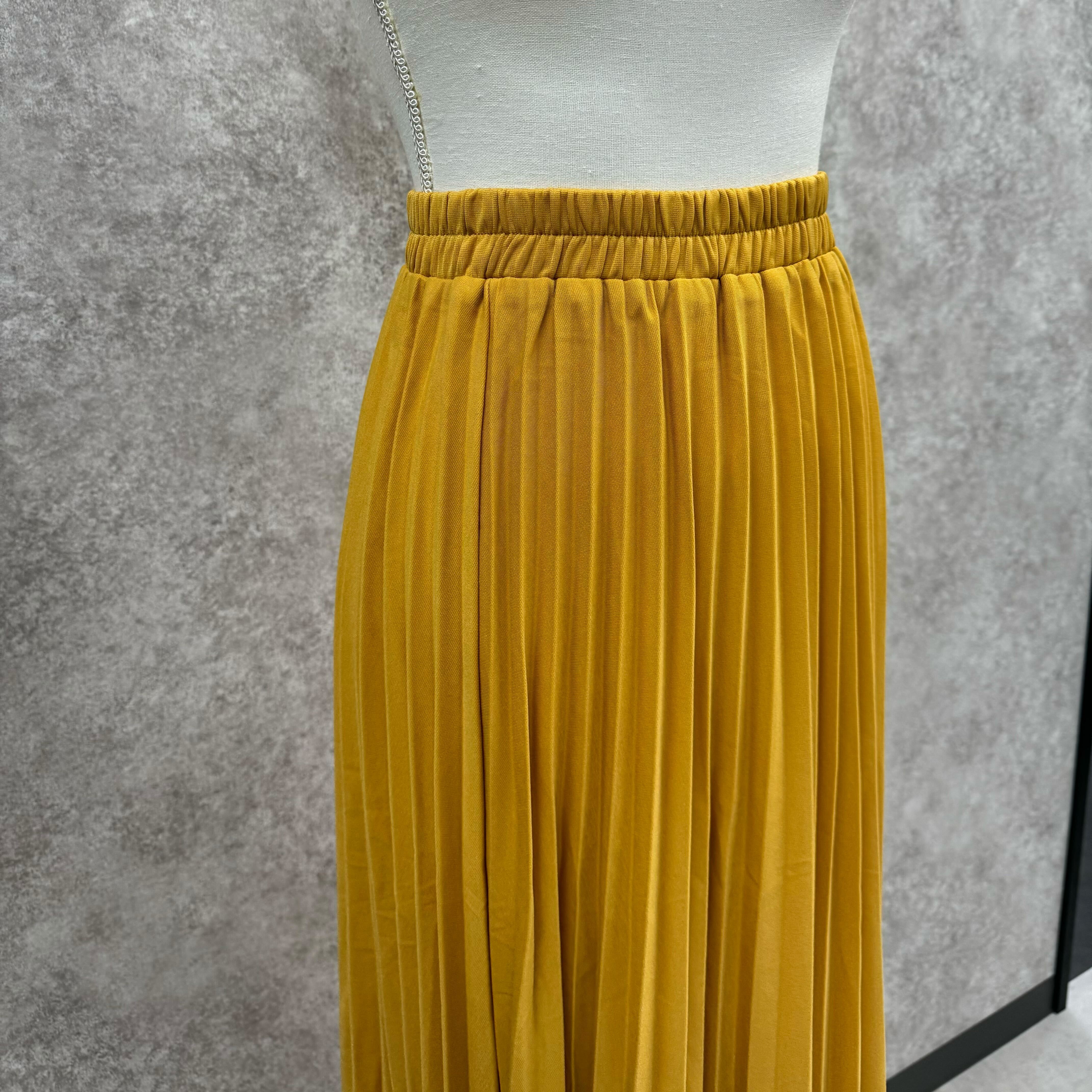 プリーツミドルスカート マスタード※10/15迄に順次発送予定