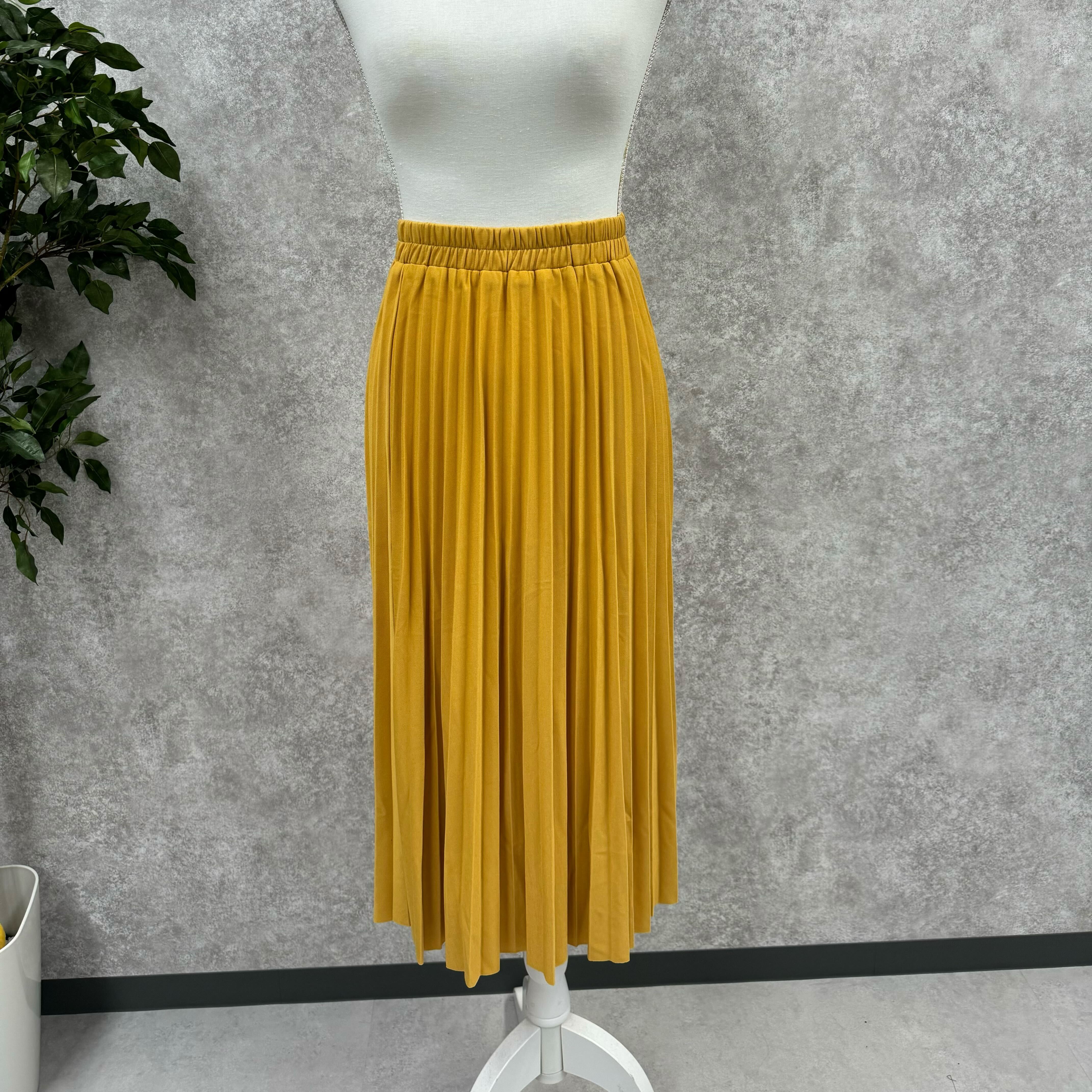 プリーツミドルスカート マスタード※10/15迄に順次発送予定