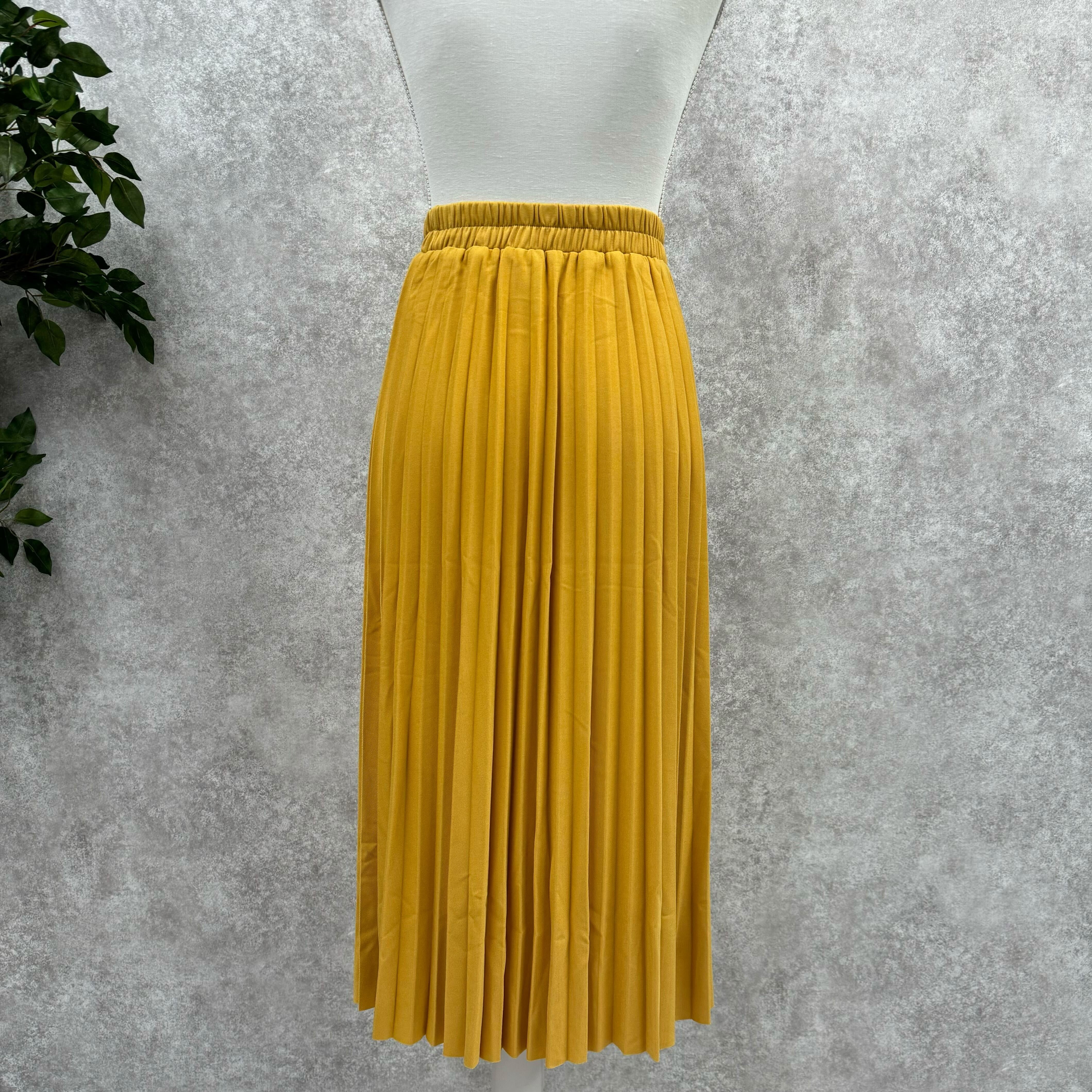 プリーツミドルスカート マスタード※10/15迄に順次発送予定