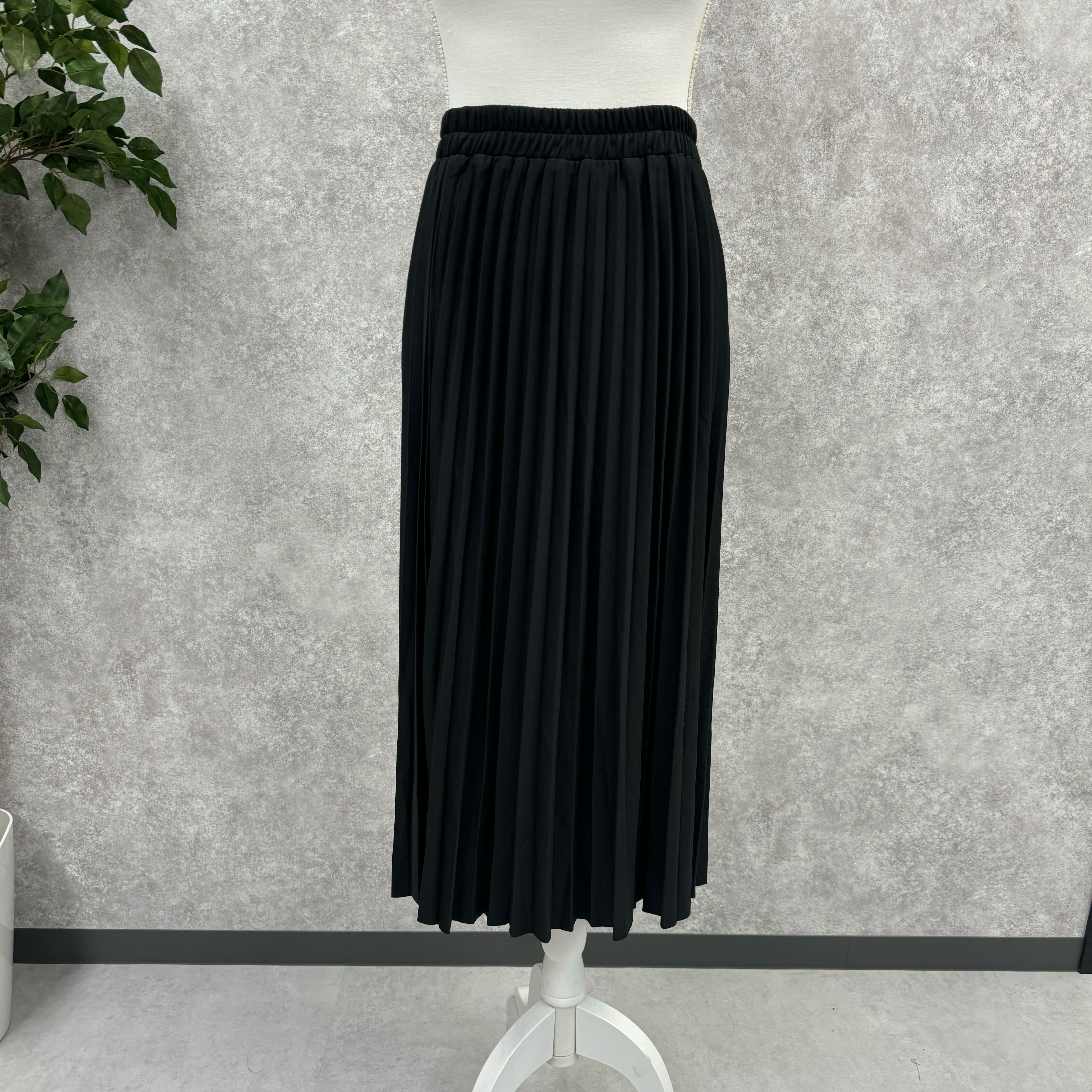 プリーツミドルスカート ブラック ※10/15迄に順次発送予定