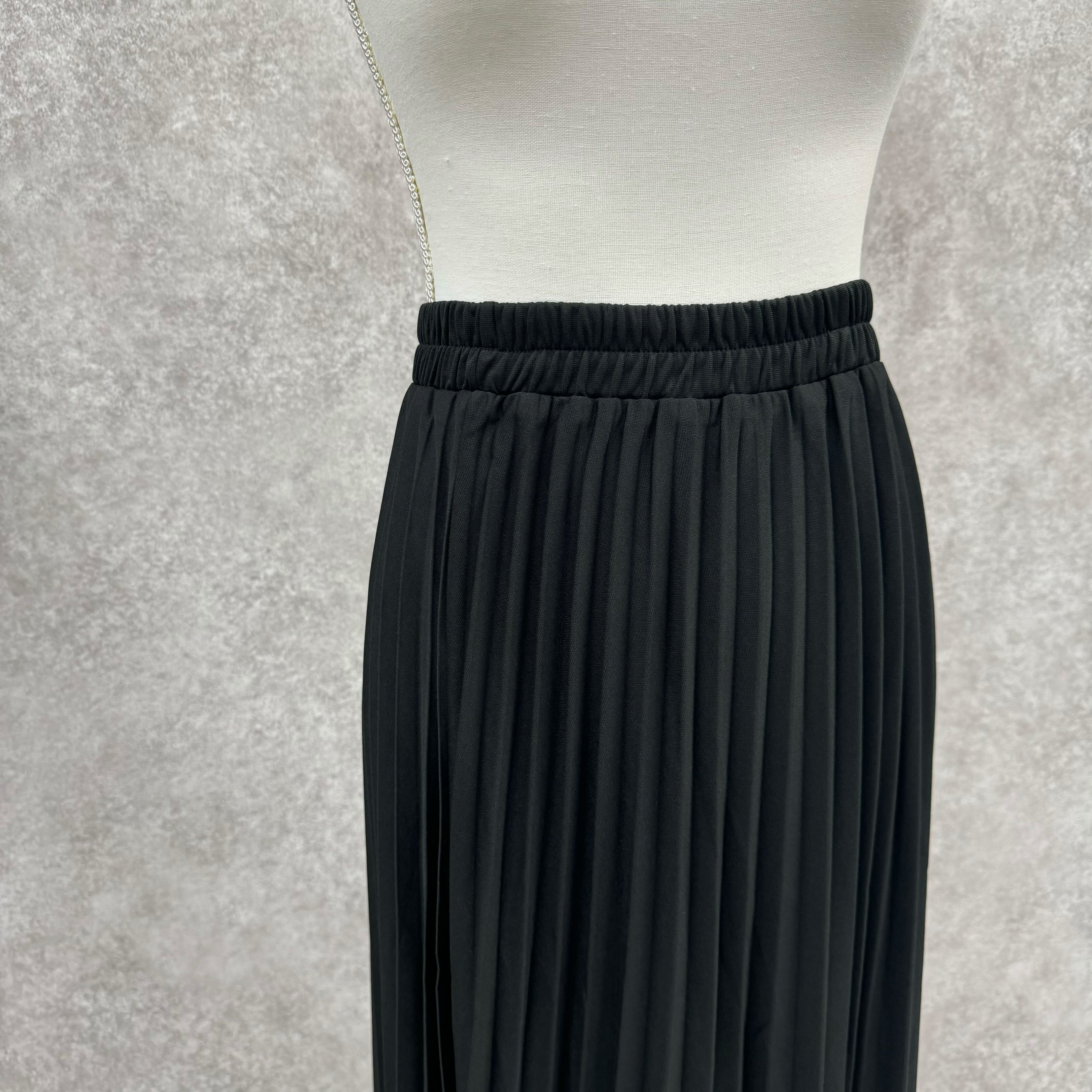 プリーツミドルスカート ブラック ※10/15迄に順次発送予定