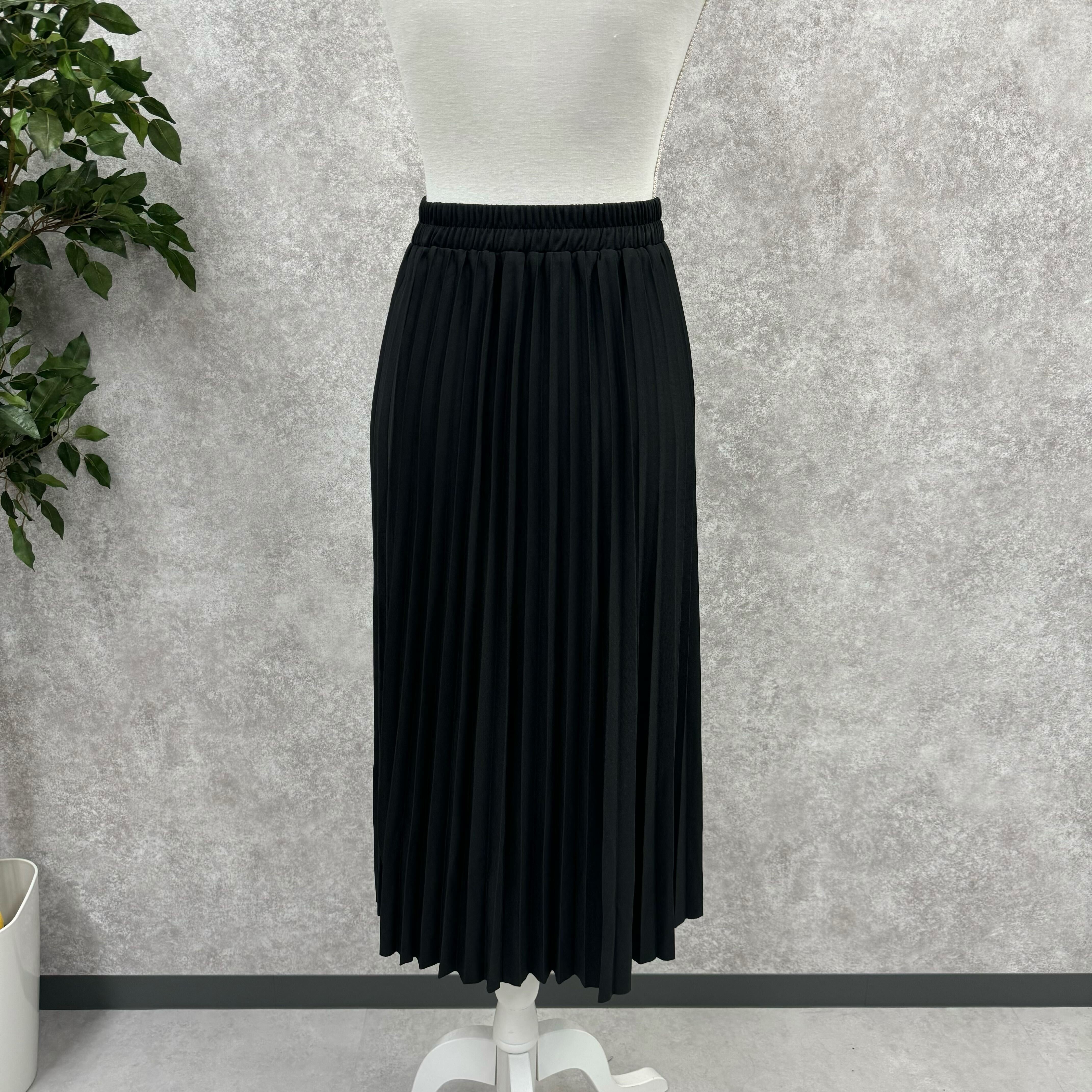 プリーツミドルスカート ブラック ※10/15迄に順次発送予定