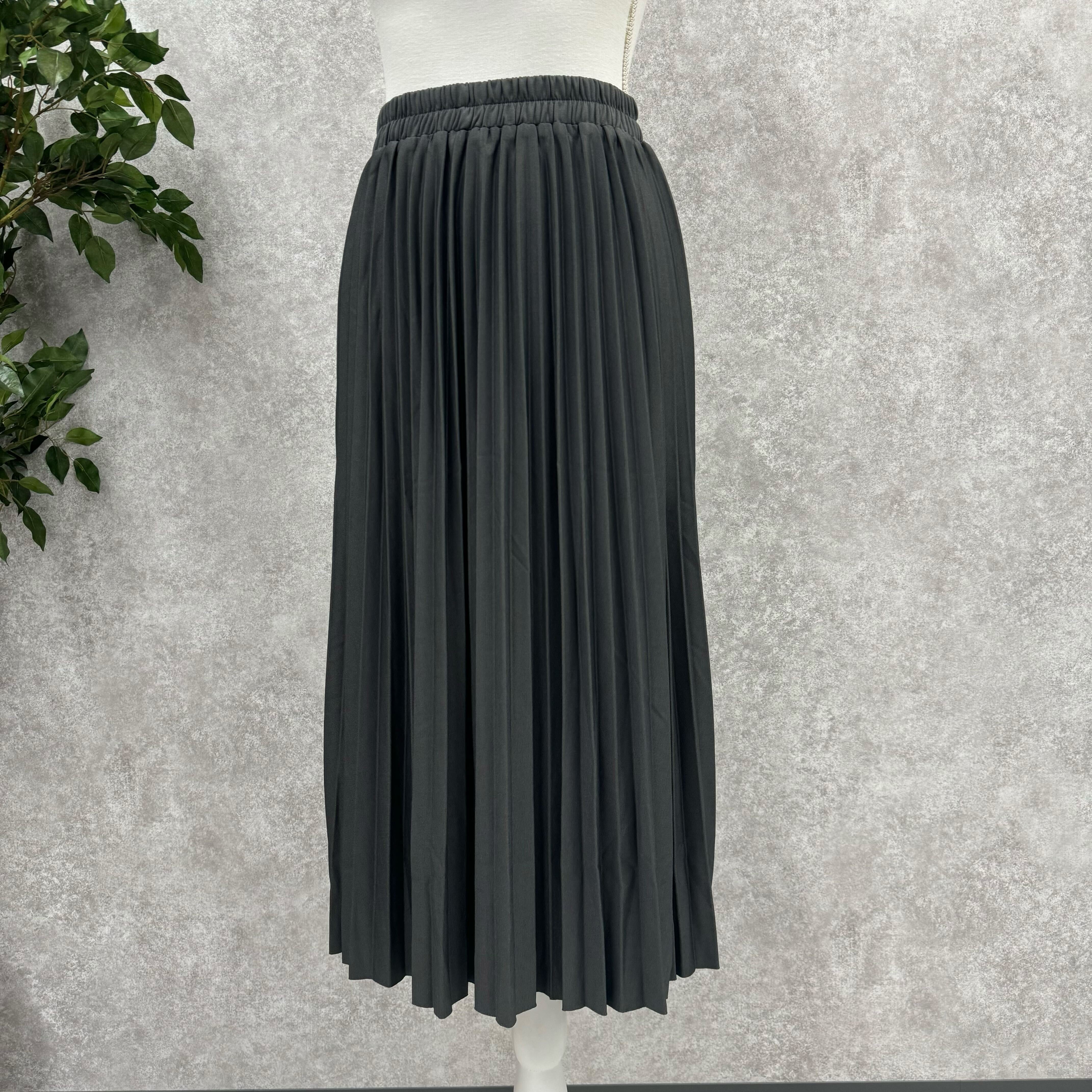 プリーツミドルスカート チャコール ※10/15迄に順次発送予定