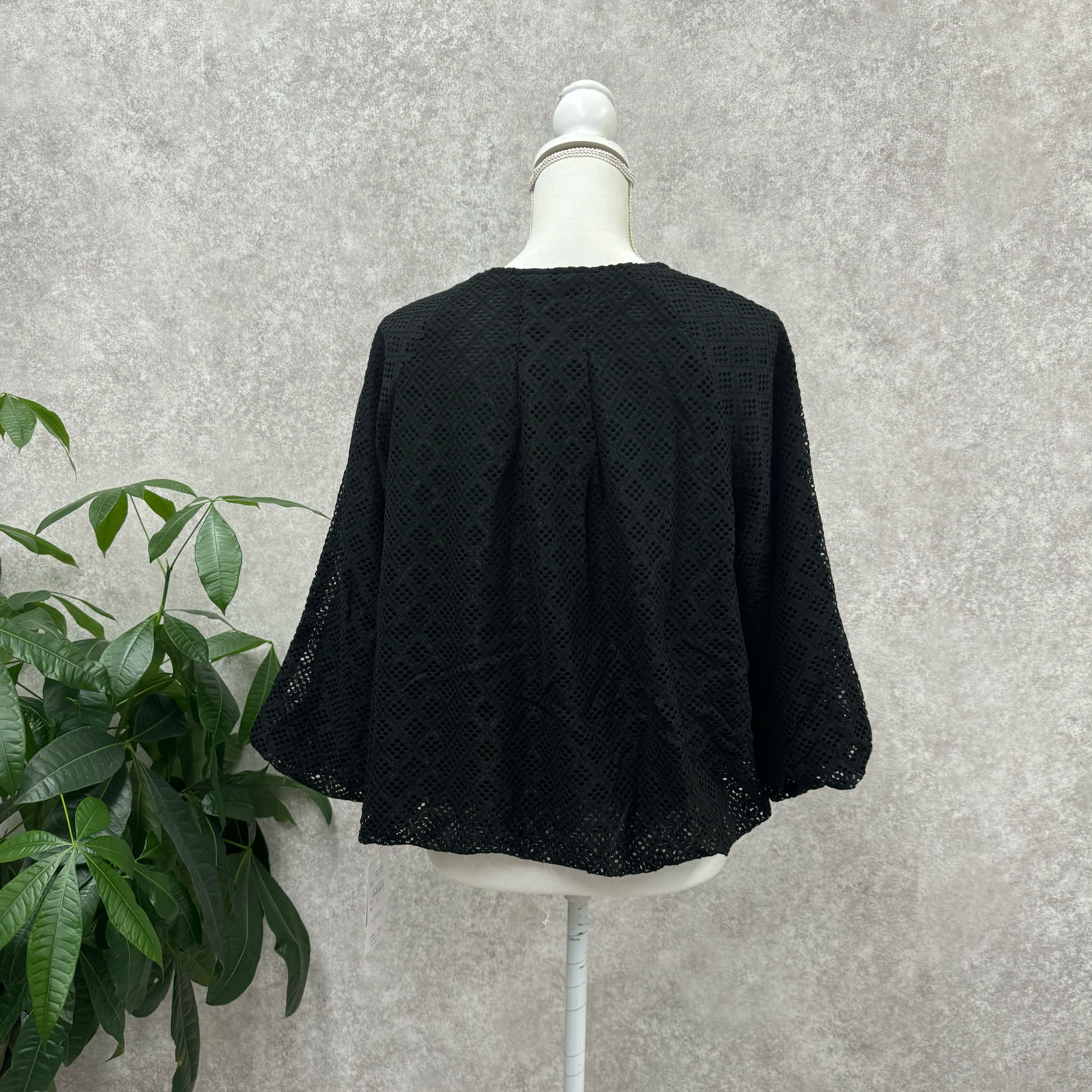 スクエアレースデザインブルゾン ブラック※10/21迄に順次発送予定