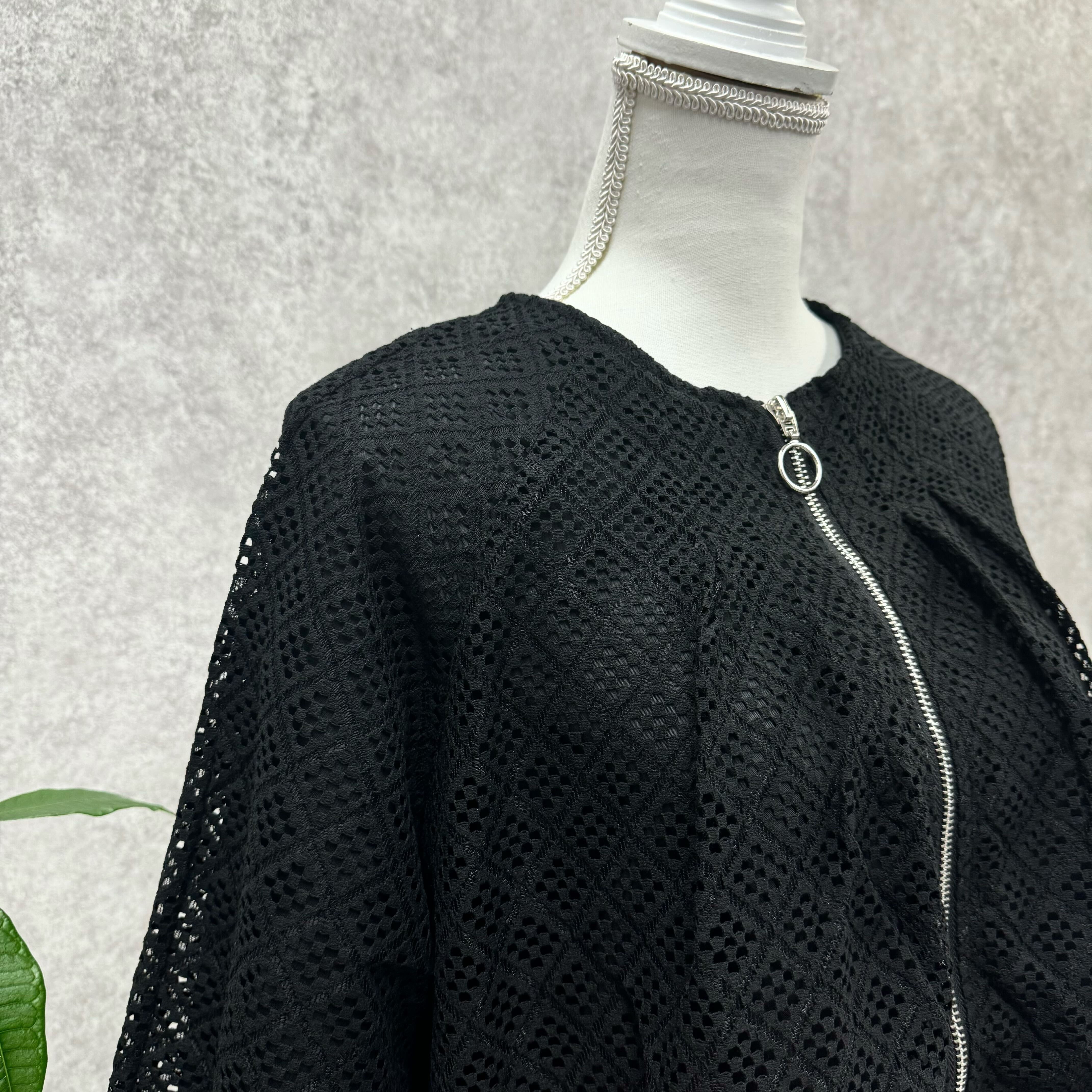 スクエアレースデザインブルゾン ブラック※10/21迄に順次発送予定