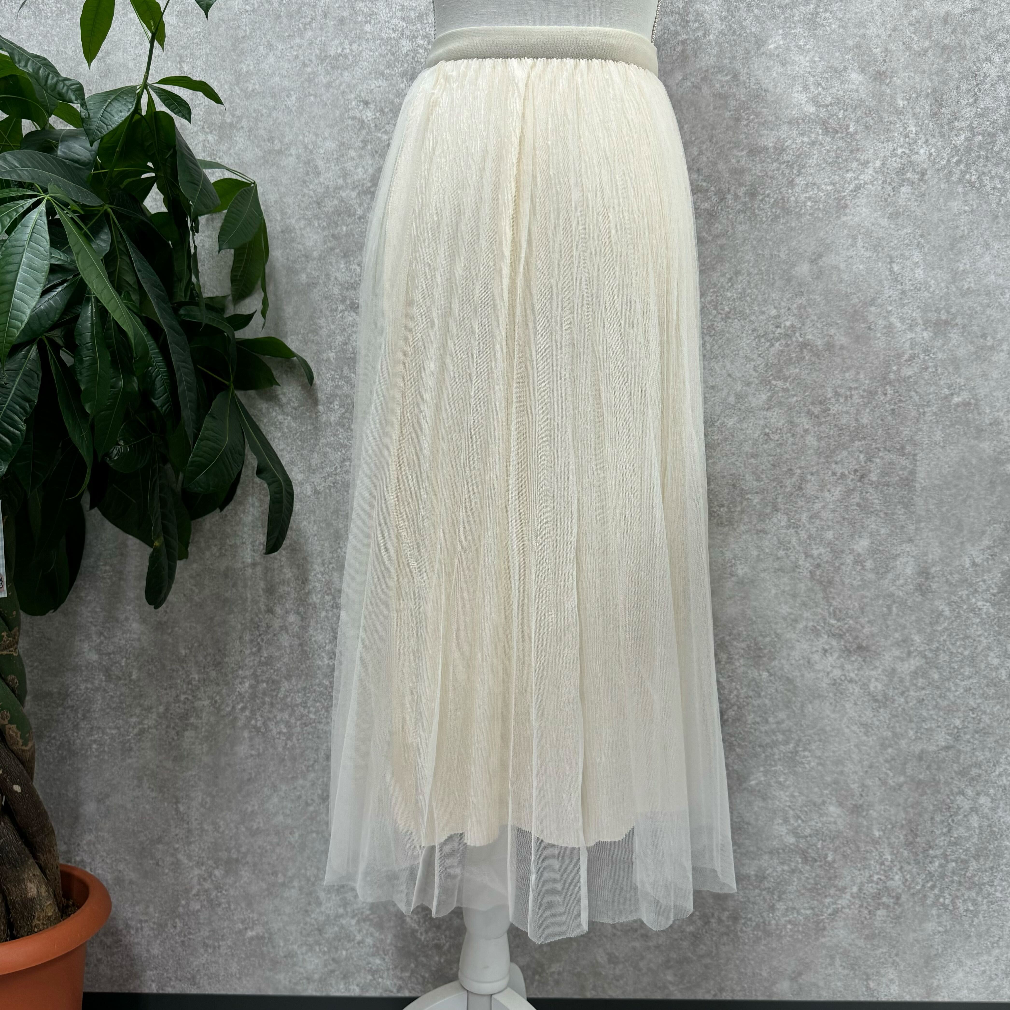 縦ラインチュールスカート アイボリー ※10/21迄に順次発送予定