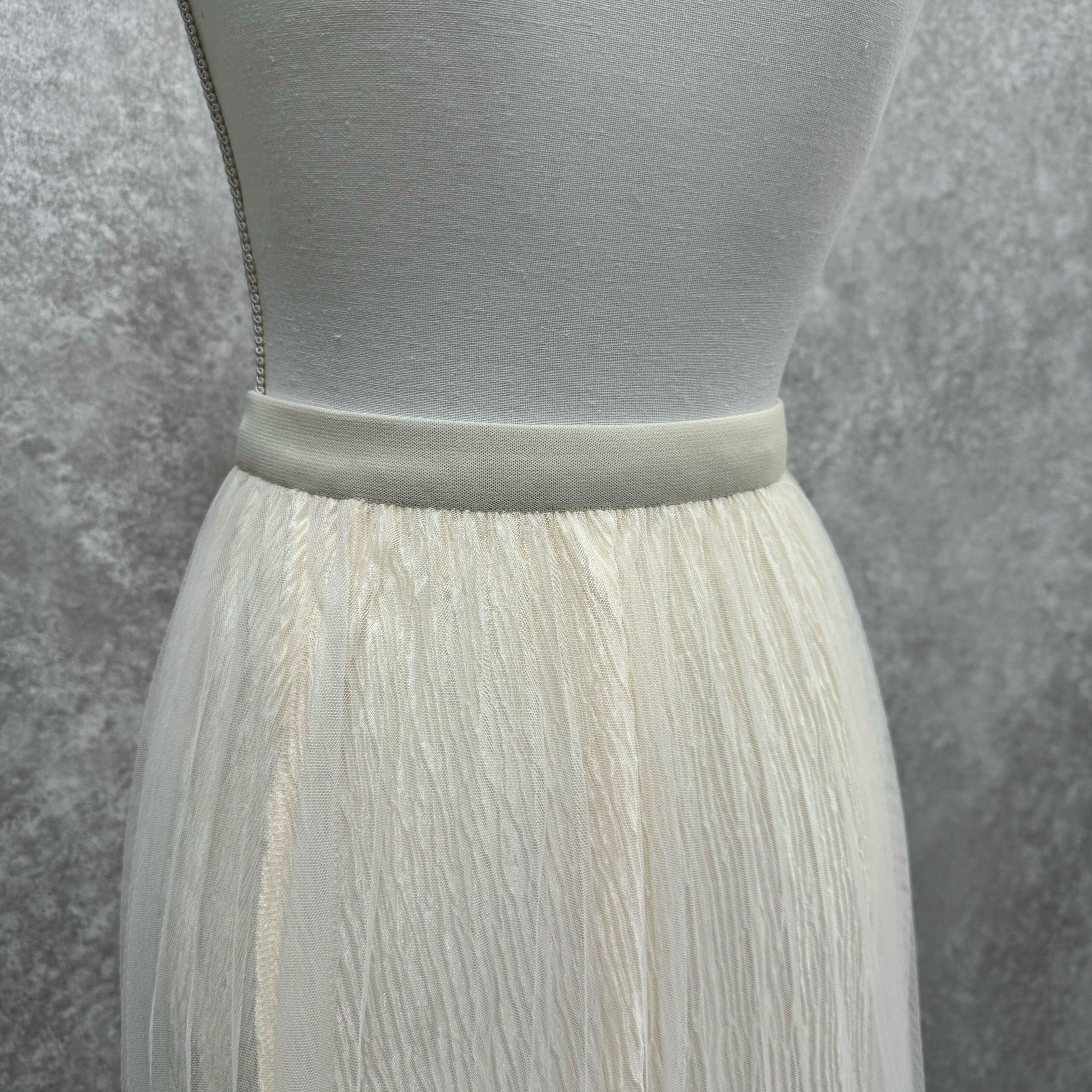 縦ラインチュールスカート アイボリー ※10/21迄に順次発送予定