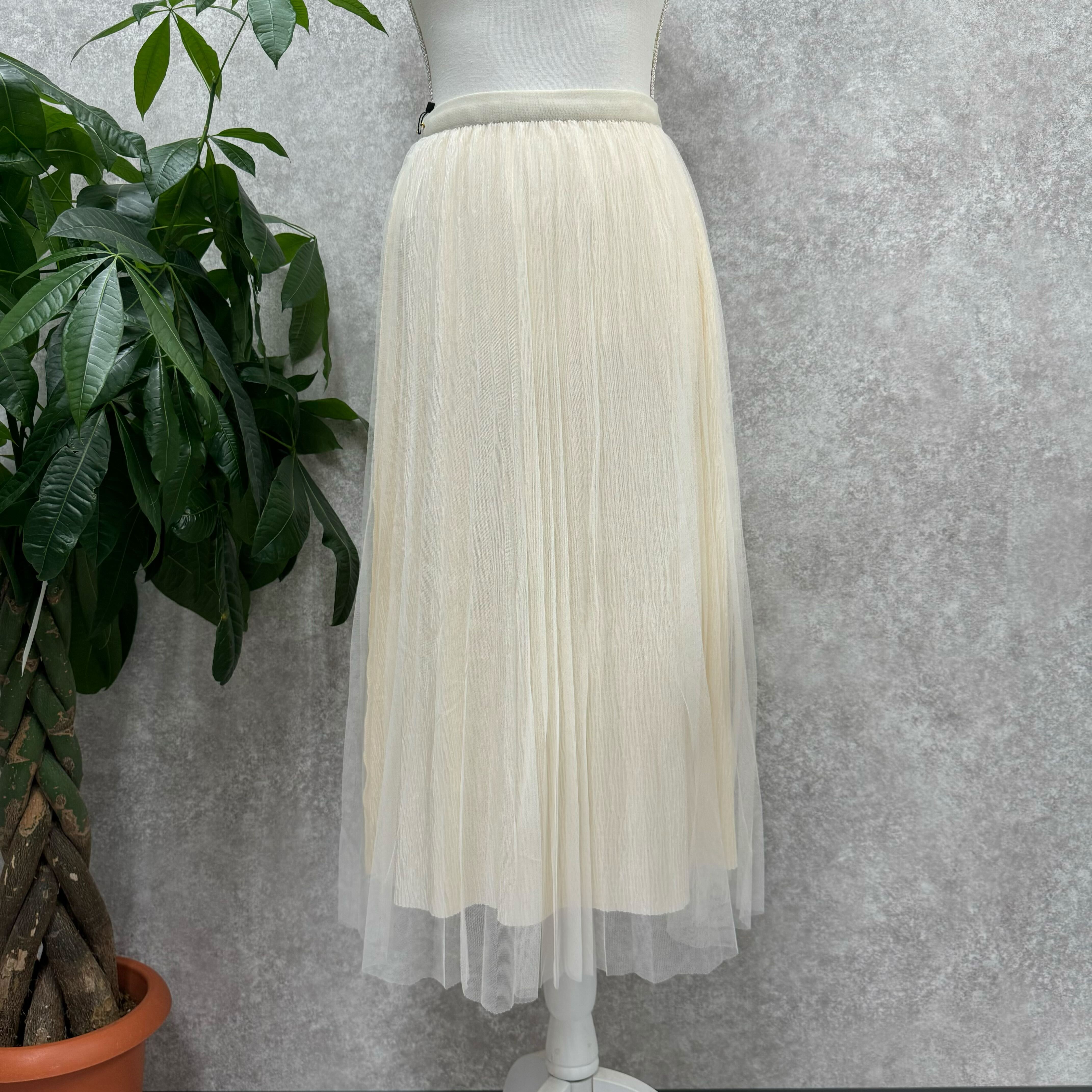 縦ラインチュールスカート アイボリー ※10/21迄に順次発送予定