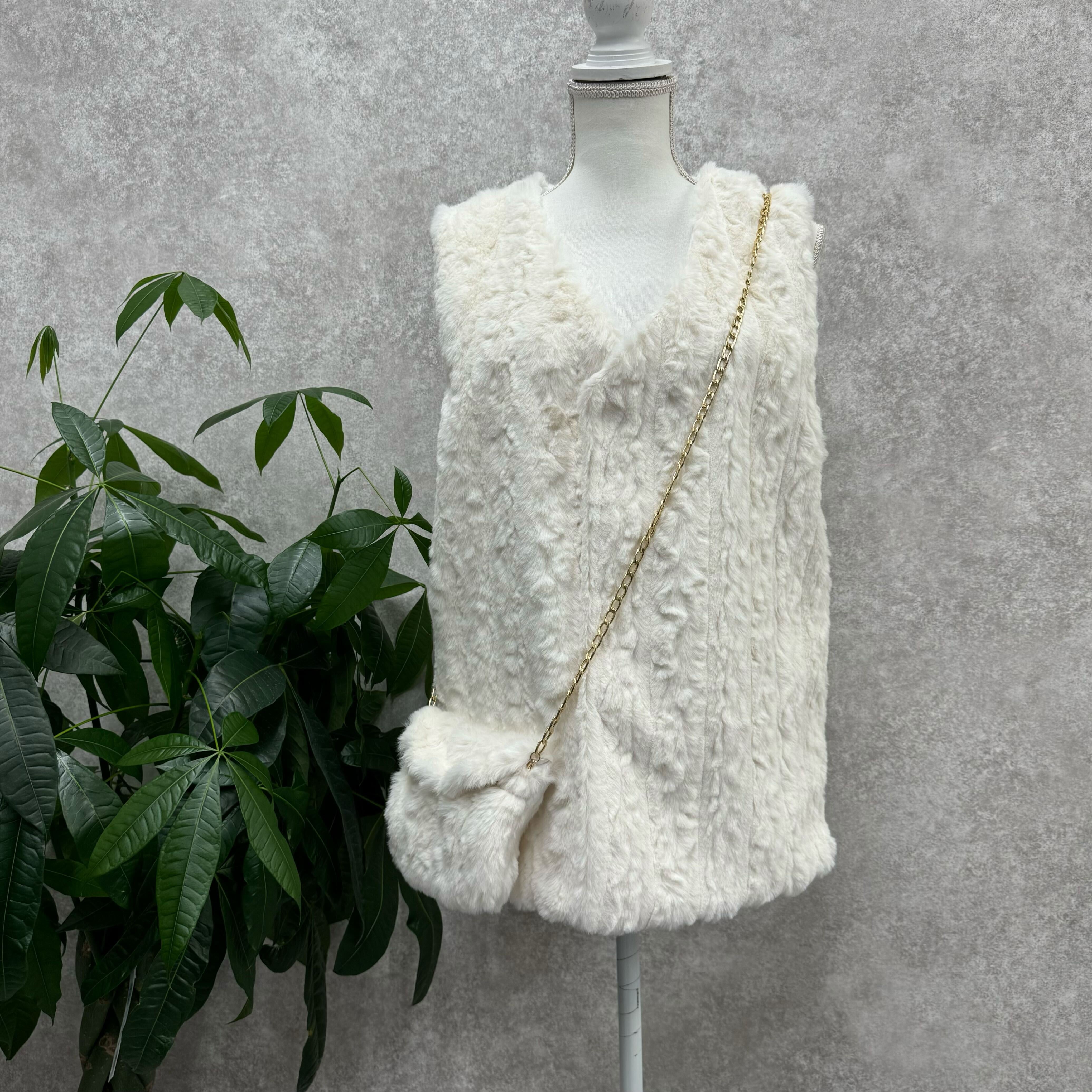 ファーベスト・チェーンバッグセット ホワイト ※10/21迄に順次発送予定