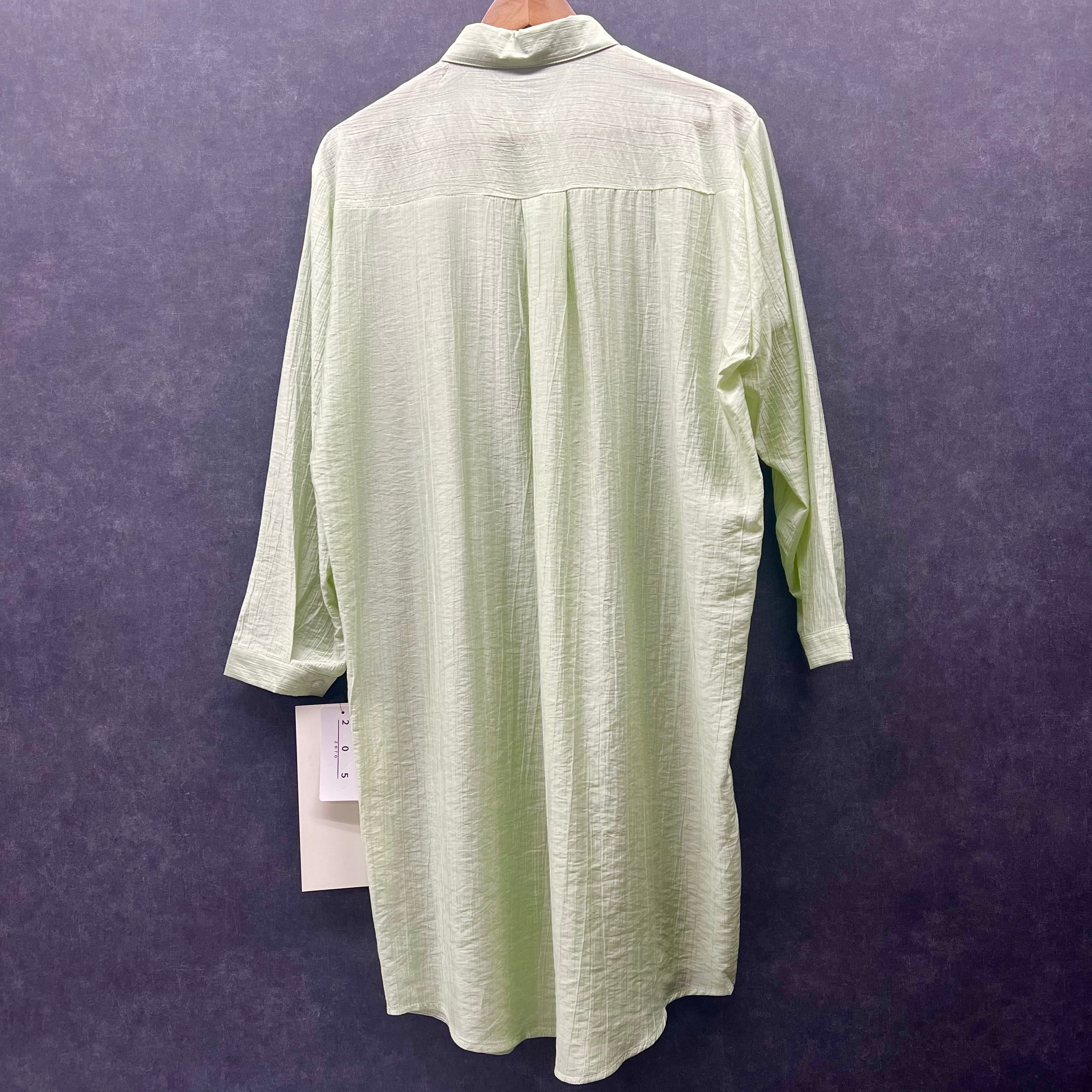 ガーゼ風シャツワンピース グリーン ※2月上旬頃に順次発送予定