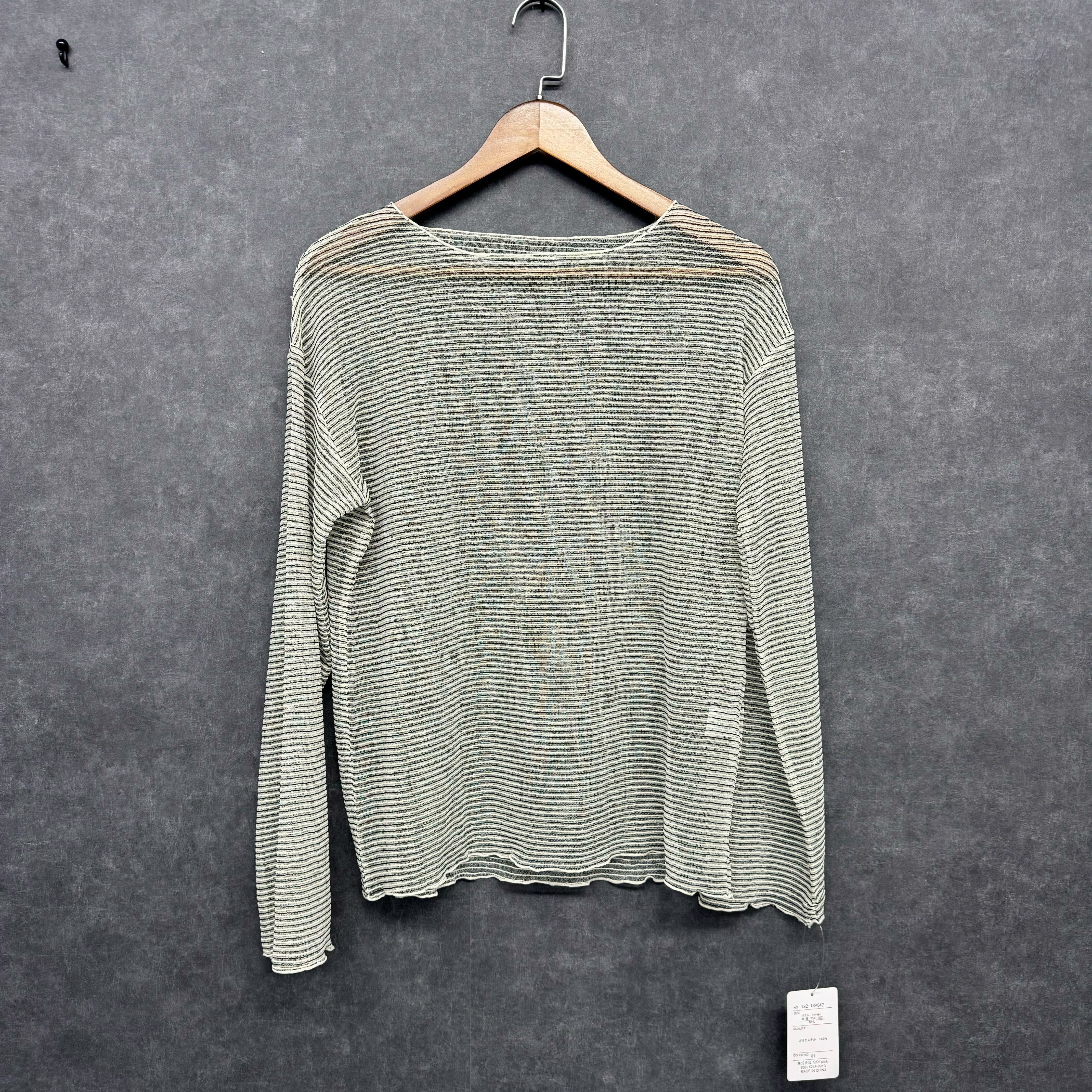 【在庫5点以下】ボーダーシアーロンT ライトグリーン※4/15迄に順次発送予定