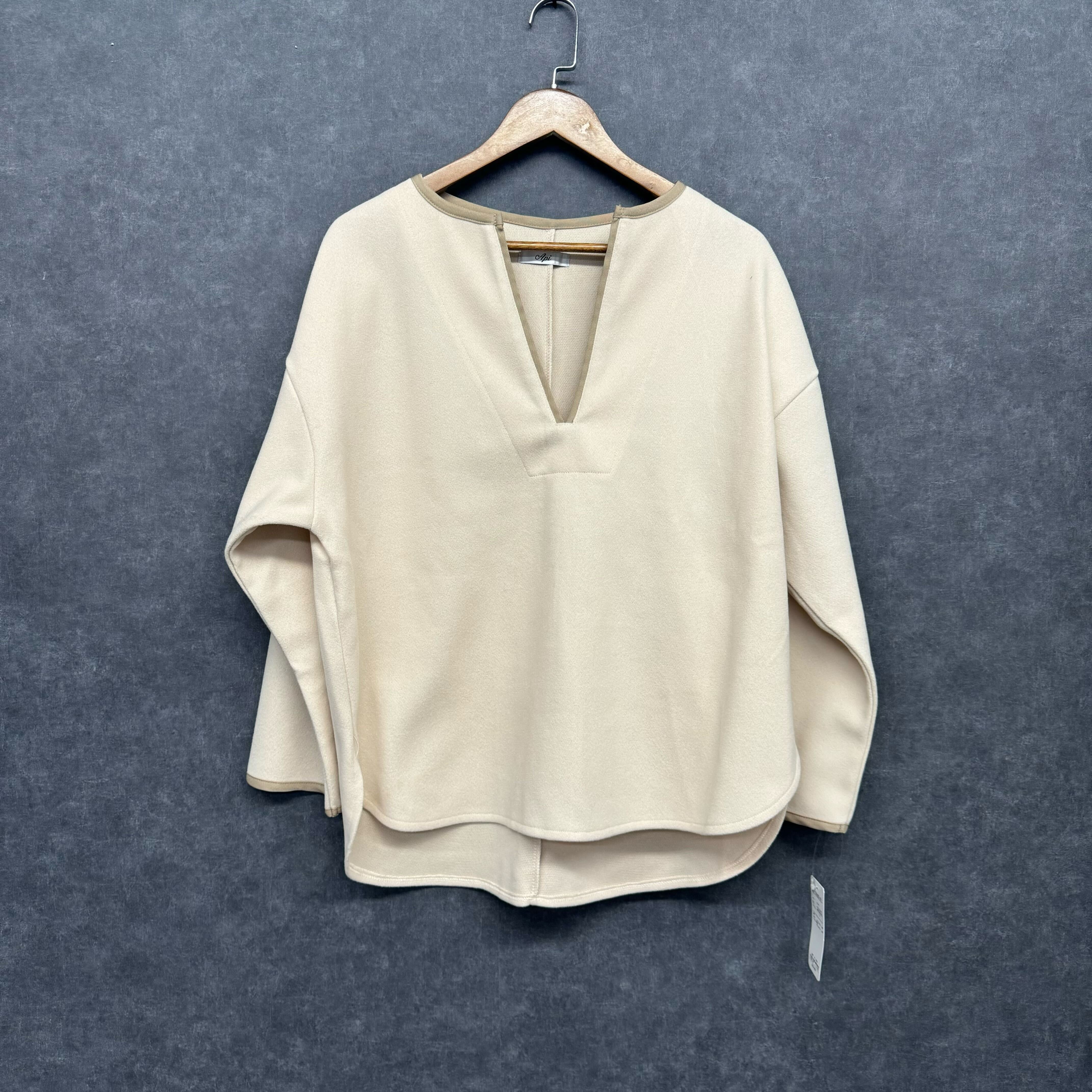 キーネック配色パイピングプルオーバー ベージュ※10/28迄に順次発送予定