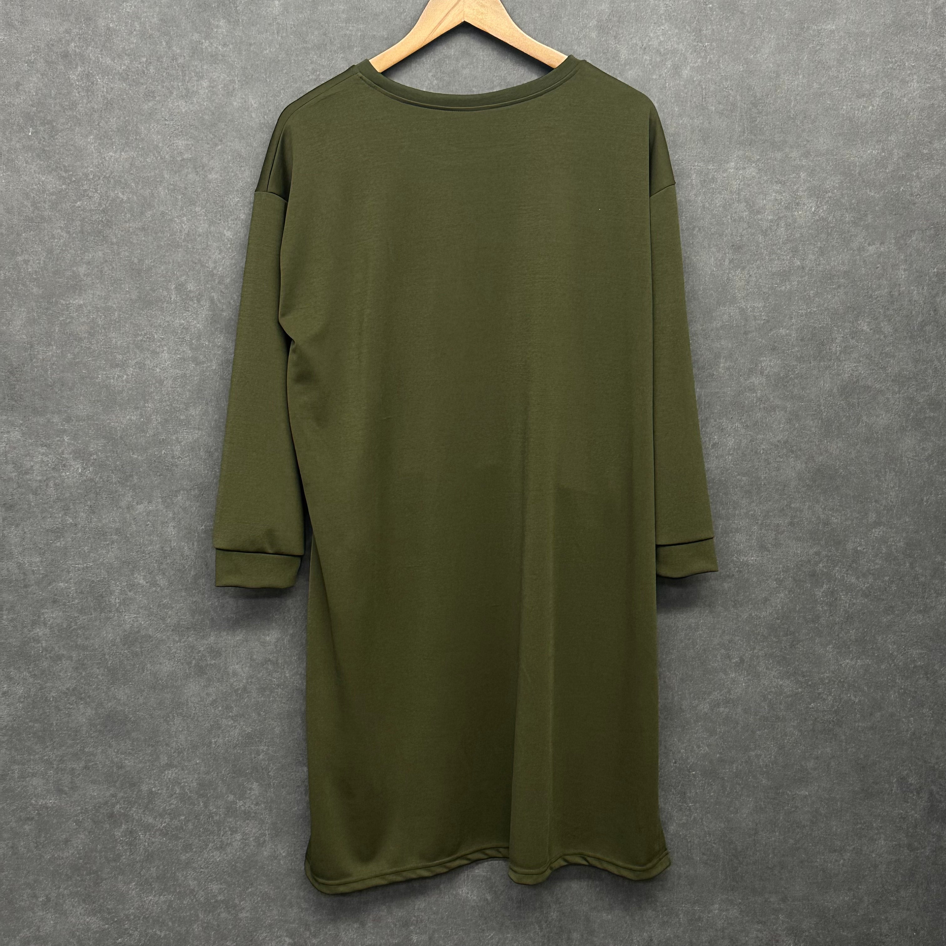 サイドボタンバックロングトップス カーキ ※10/28迄に順次発送予定