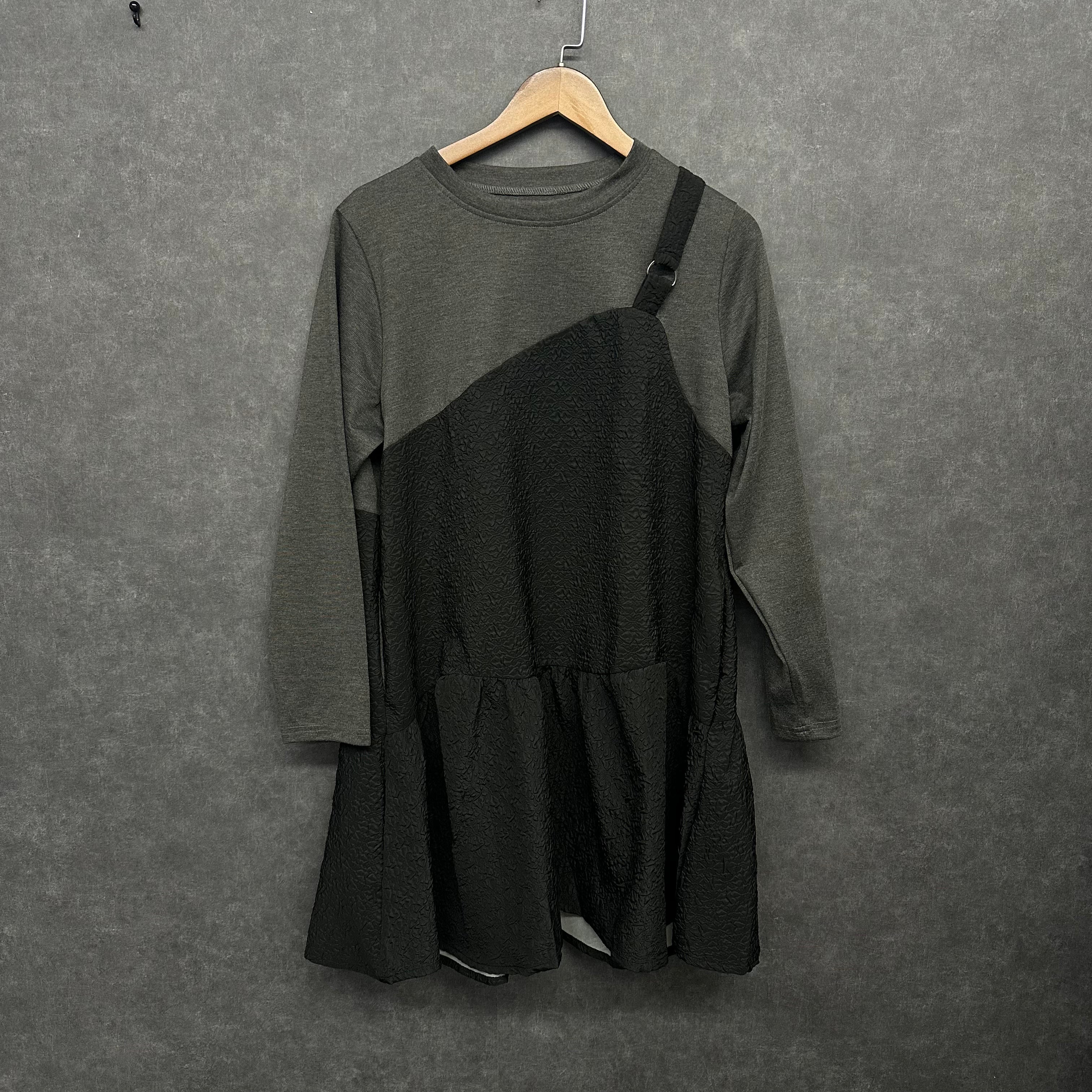 異素材ドッキングチュニック グレー ※10/28迄に順次発送予定