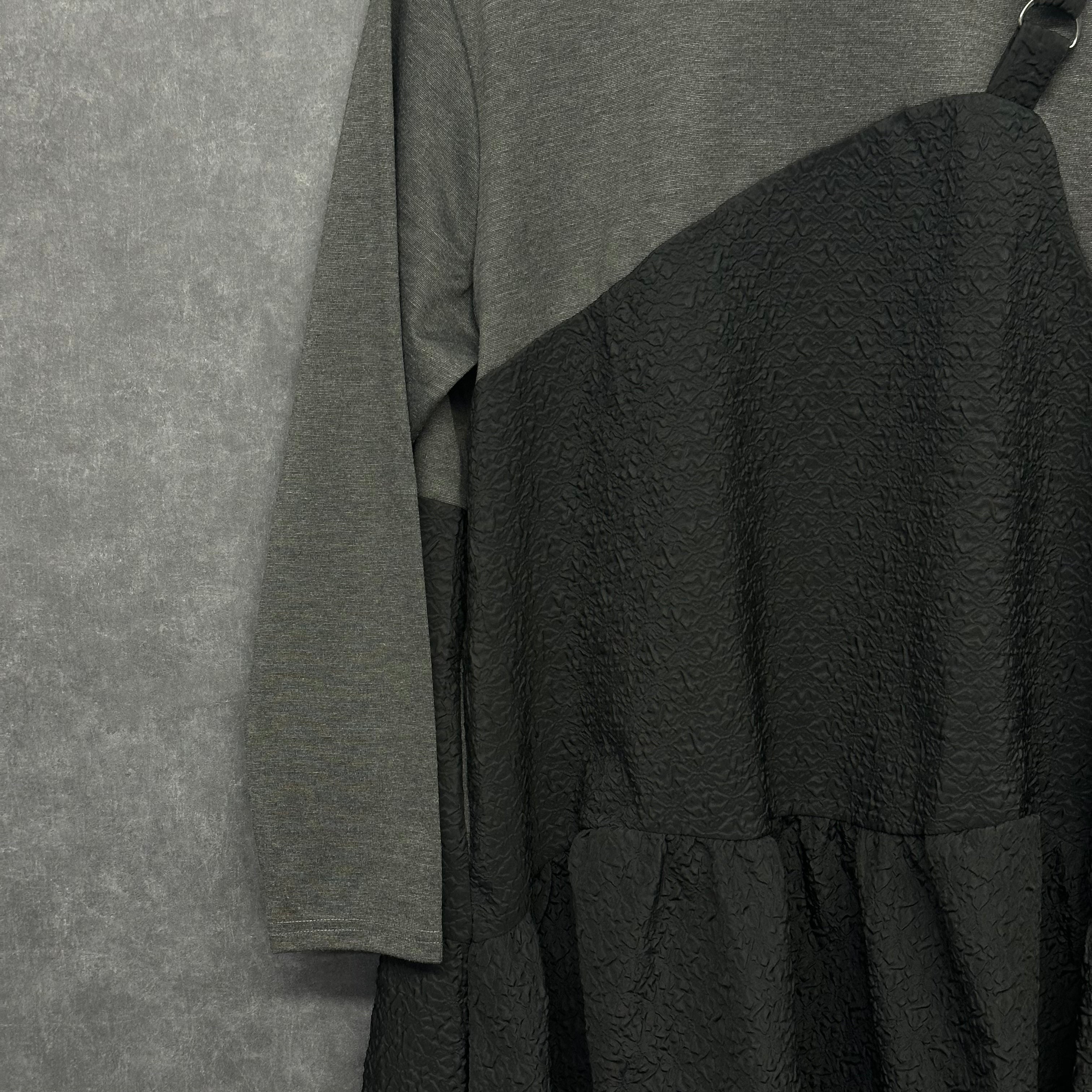 異素材ドッキングチュニック グレー ※10/28迄に順次発送予定