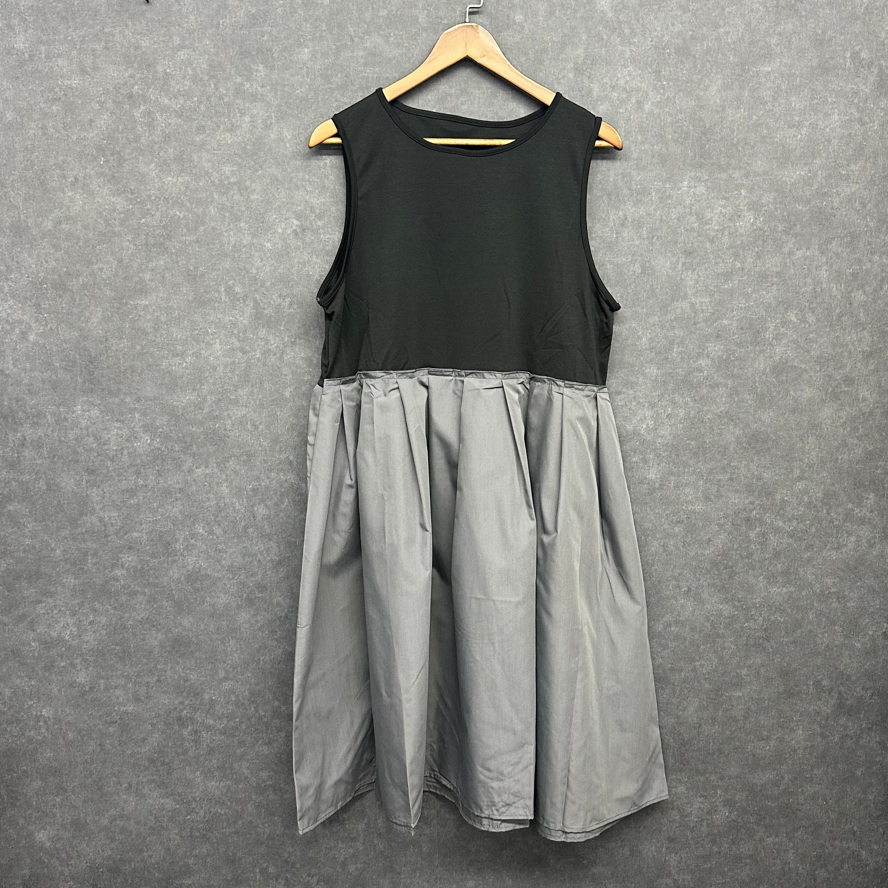 異素材ノースリーブワンピース グレー ※11/5迄に順次発送予定