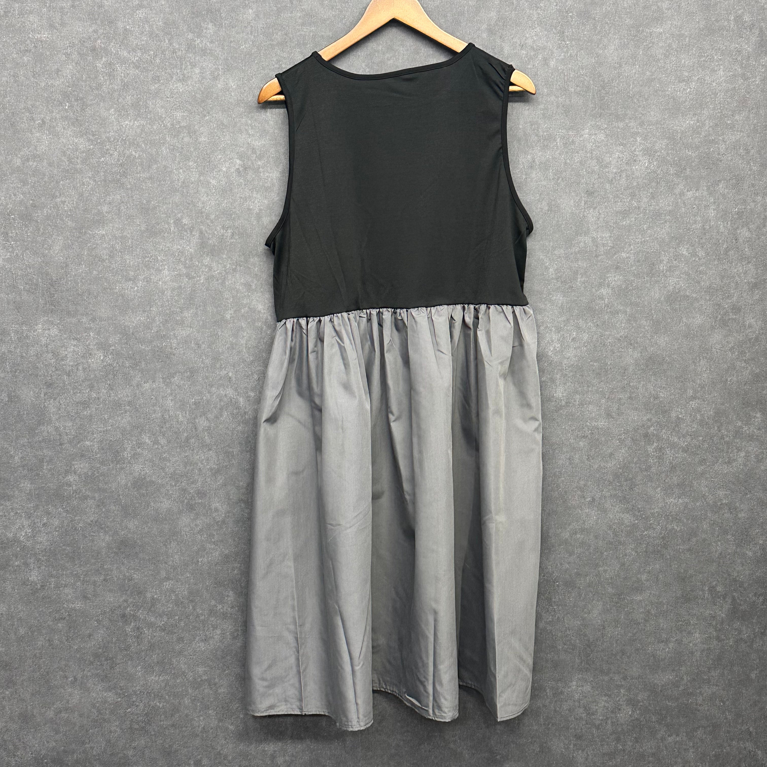 異素材ノースリーブワンピース グレー ※11/5迄に順次発送予定